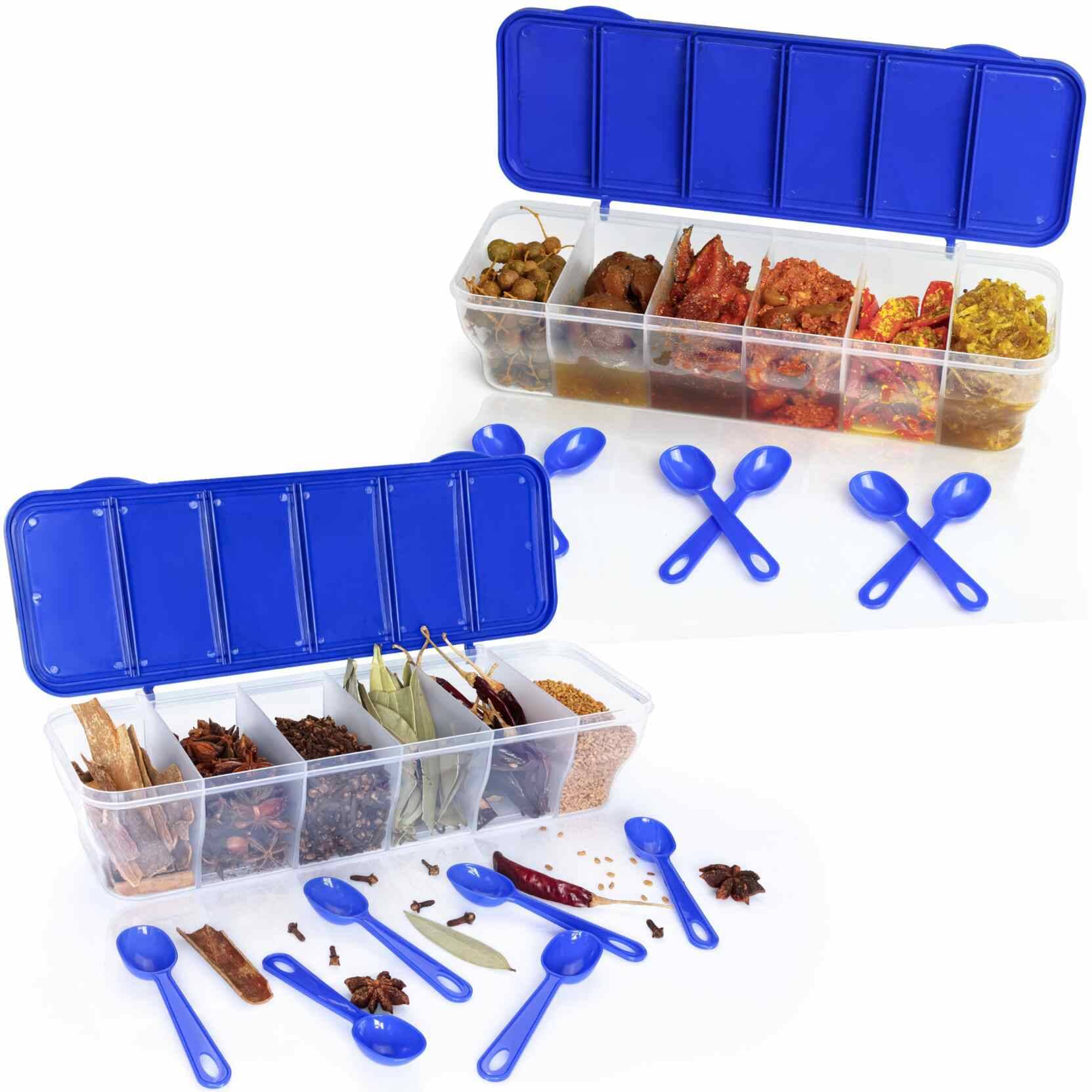     			MAGICSPOON Spice Container Set Polyproplene Blue Spice Container ( Set of 2 )