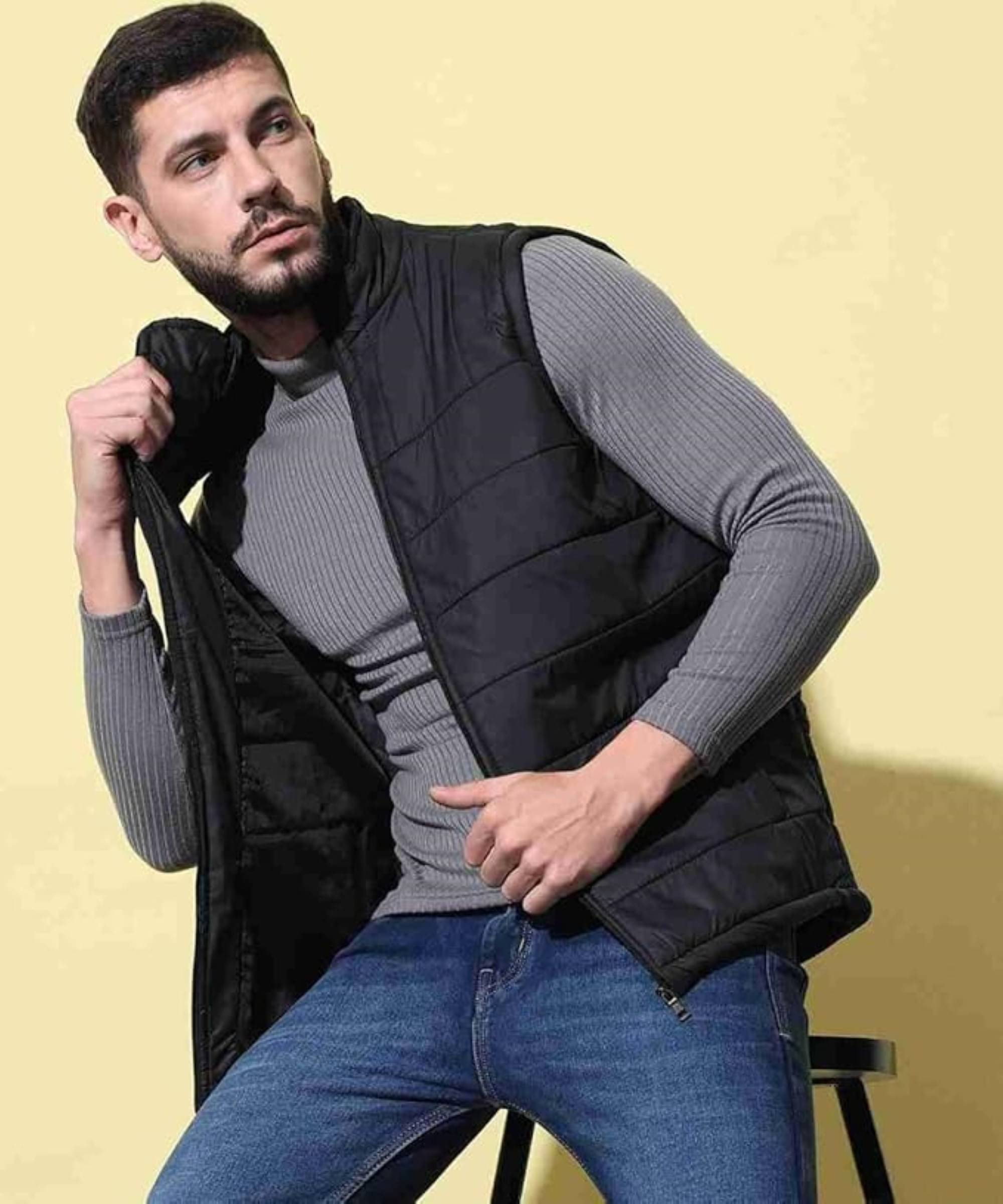 MAYKR Polyester Men's Puffer Jacket - Black ( Pack of 1 ) MAYKR Polyester Men's Puffer Jacket - Black ( Pack of 1 )