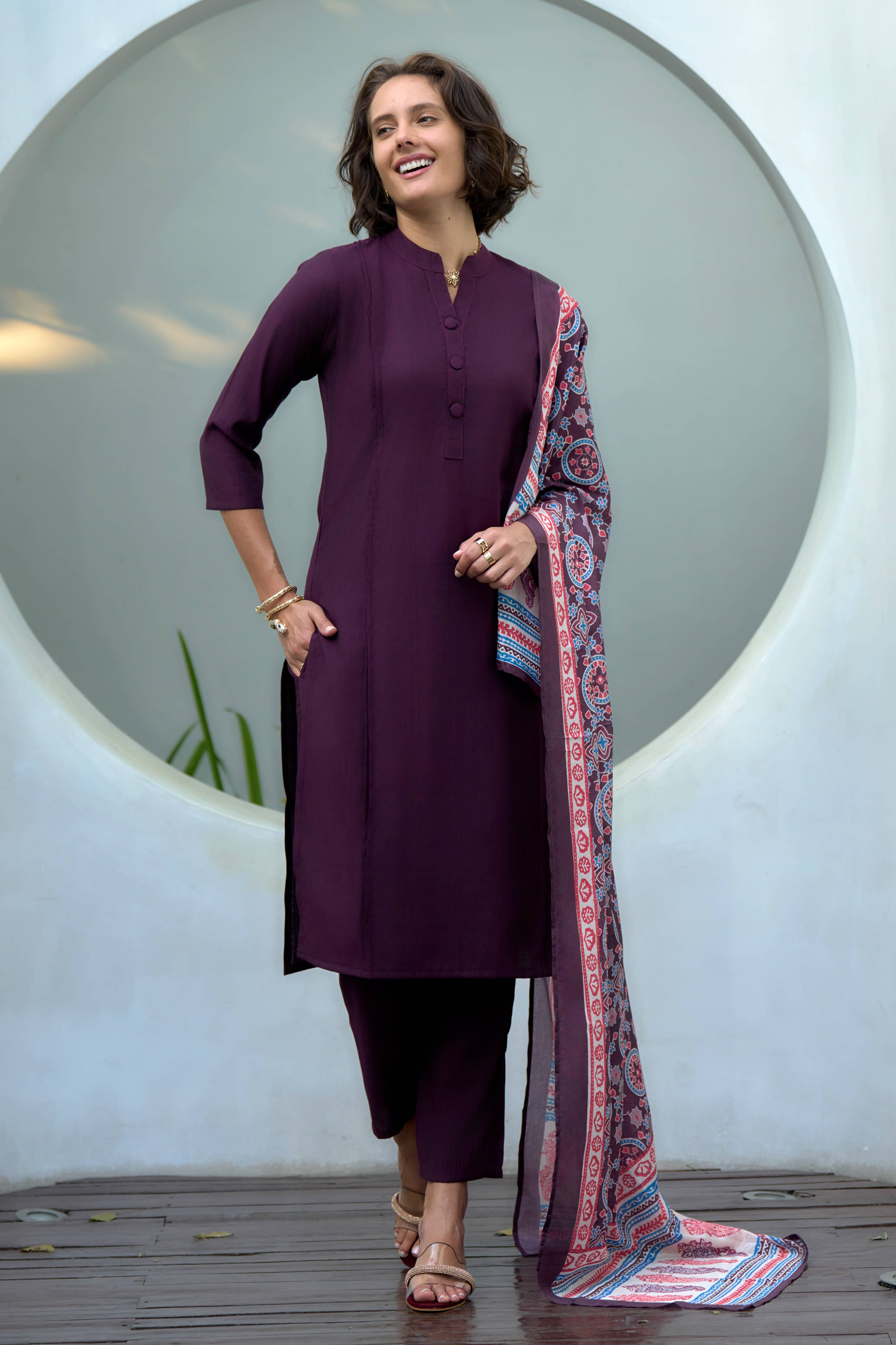 MOJILAA Silk Solid Kurti With Pants Women's Stitched Salwar Suit - Purple ( Pack of 1 )     			MOJILAA Silk Solid Kurti With Pants Women's Stitched Salwar Suit - Purple ( Pack of 1 )