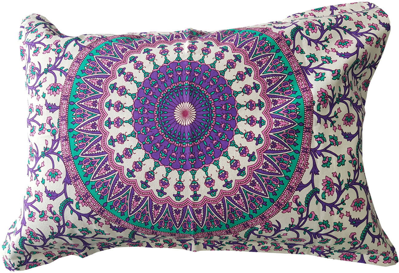 Miyanbazaz Set of 4 Cotton Floral Cylindrical Cushion Cover (45X45)cm - Purple     			Miyanbazaz Set of 4 Cotton Floral Cylindrical Cushion Cover (45X45)cm - Purple