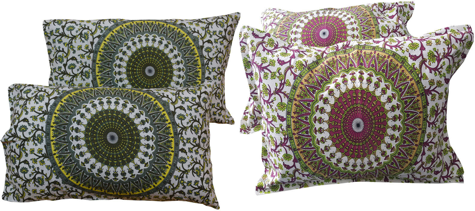 Miyanbazaz Set of 4 Cotton Floral Cylindrical Cushion Cover (45X45)cm - Multi Miyanbazaz Set of 4 Cotton Floral Cylindrical Cushion Cover (45X45)cm - Multi