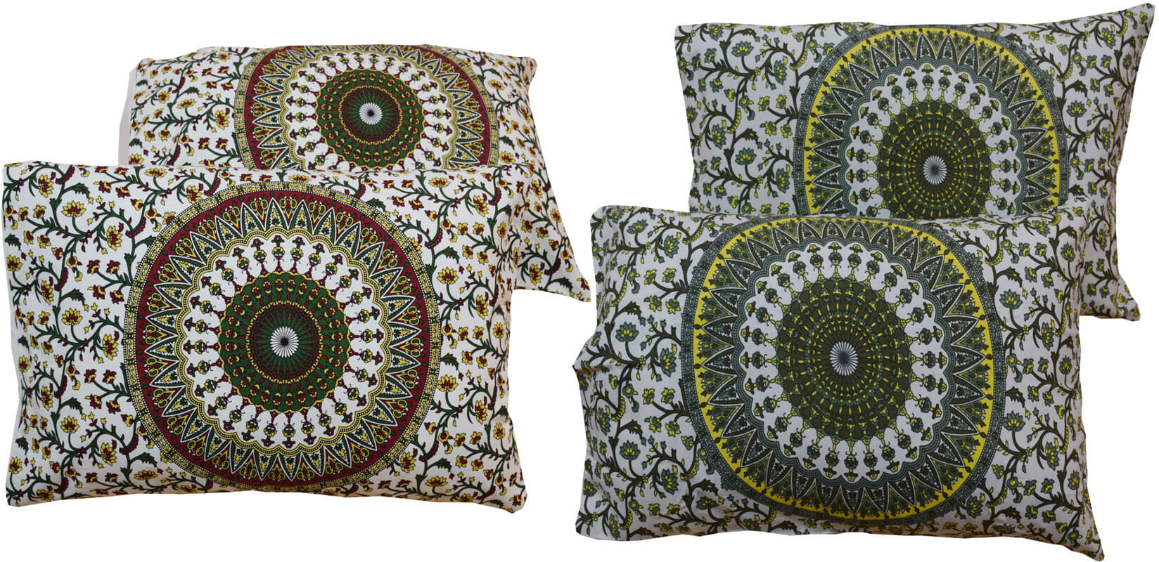 Miyanbazaz Set of 4 Cotton Floral Cylindrical Cushion Cover (45X45)cm - Multi Miyanbazaz Set of 4 Cotton Floral Cylindrical Cushion Cover (45X45)cm - Multi