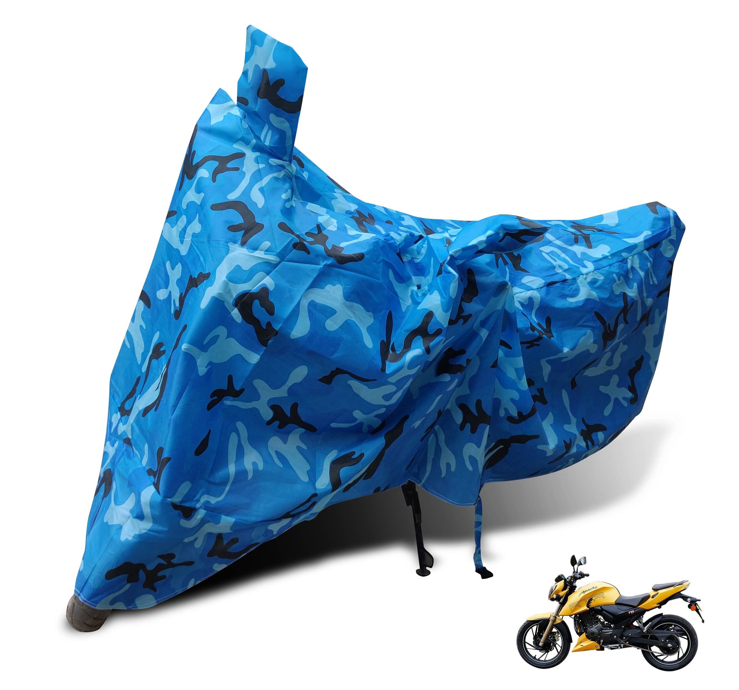 Mockhe Bike Body Cover for TVS Apache RTR 200 4V FI ( Pack of 1 ) , Blue Mockhe Bike Body Cover for TVS Apache RTR 200 4V FI ( Pack of 1 ) , Blue