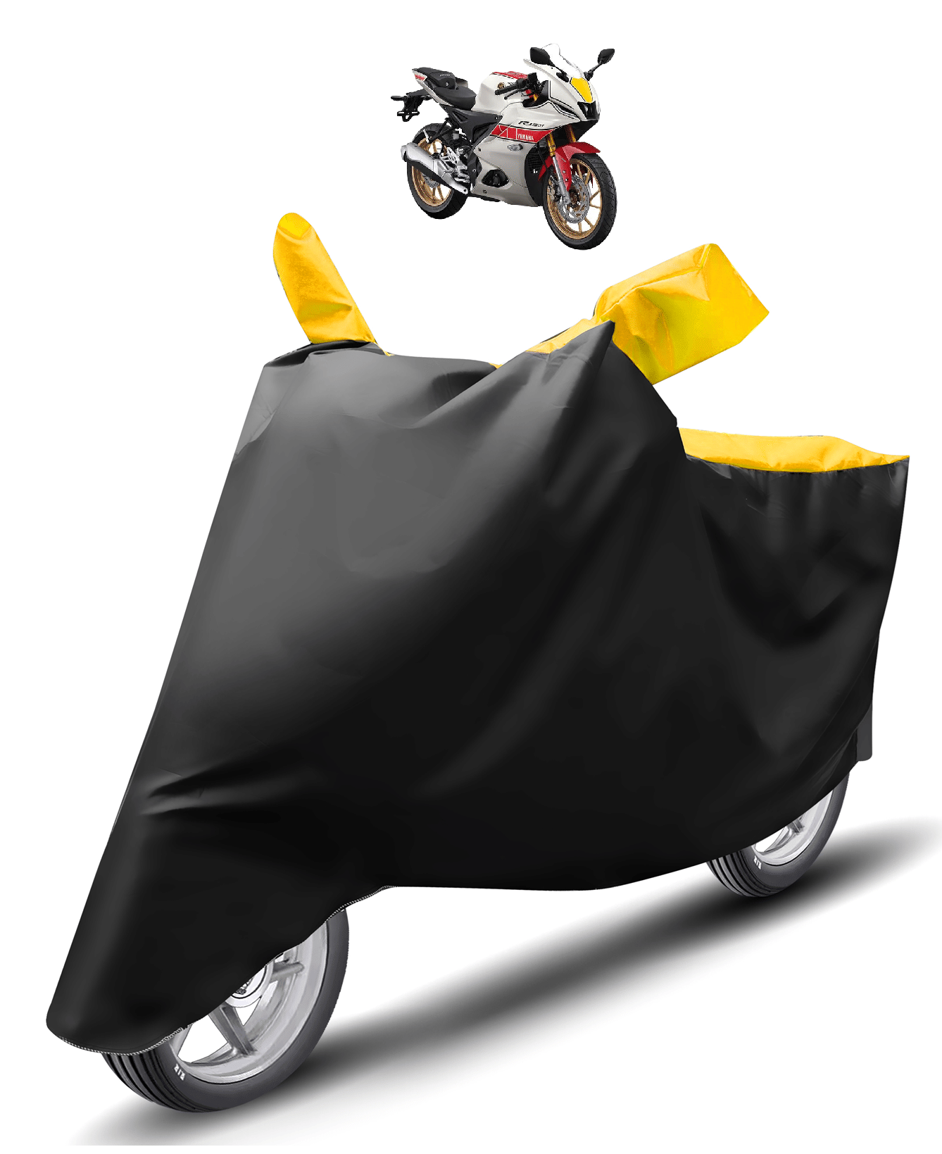 Mockhe Bike Body Cover for Yamaha R15 ( Pack of 1 ) , Yellow Mockhe Bike Body Cover for Yamaha R15 ( Pack of 1 ) , Yellow