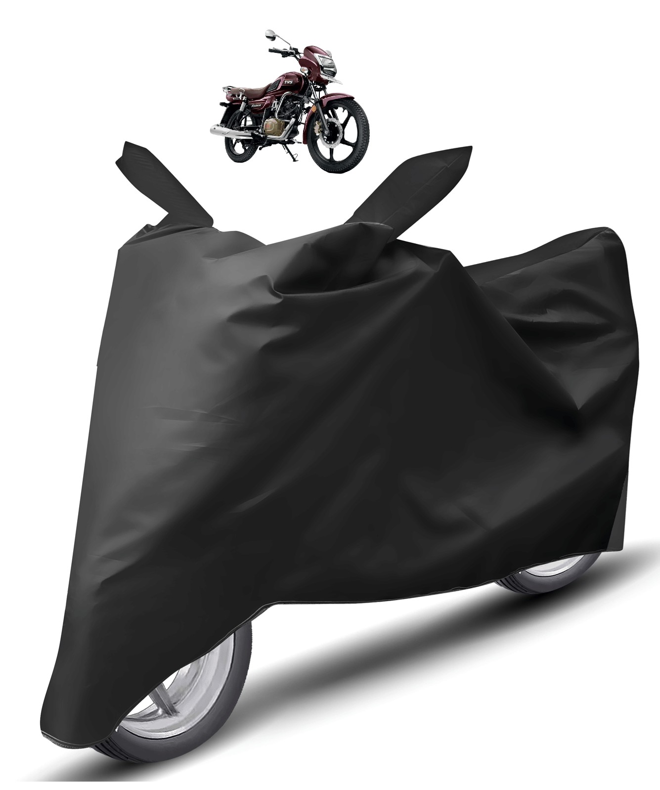     			Mockhe Bike Body Cover for TVS All Bike Models ( Pack of 1 ) , Black