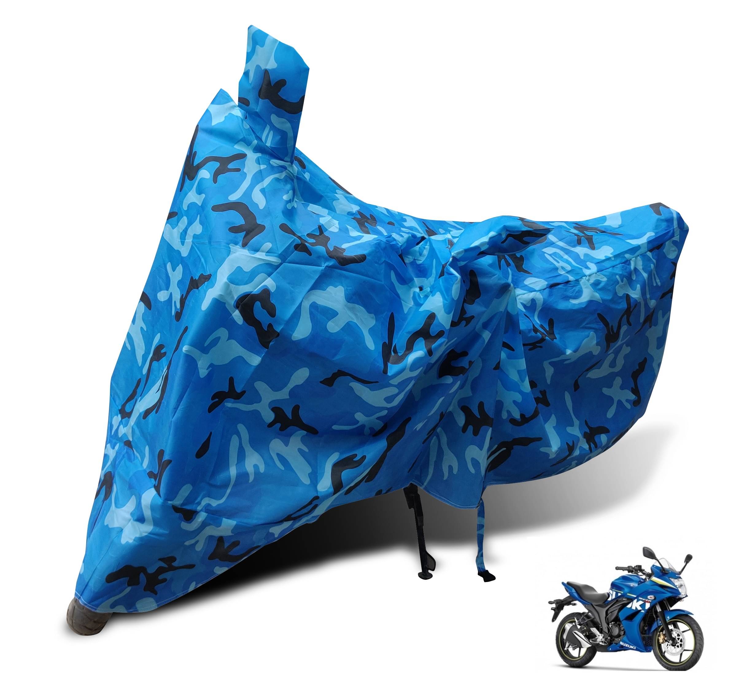     			Mockhe Bike Body Cover for Suzuki Gixxer SF ( Pack of 1 ) , Blue