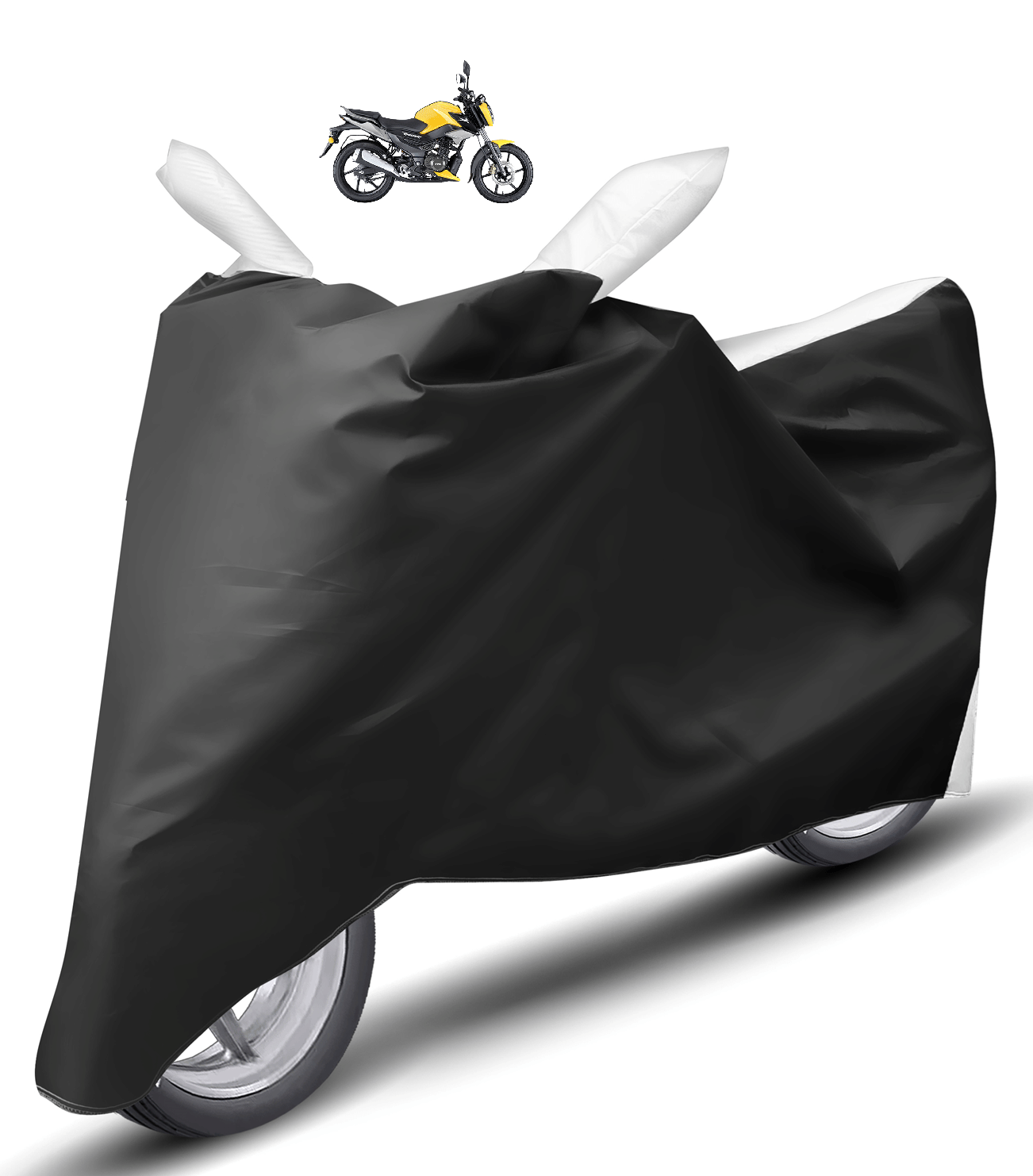 Mockhe Bike Body Cover for TVS All Bike Models ( Pack of 1 ) , White Mockhe Bike Body Cover for TVS All Bike Models ( Pack of 1 ) , White