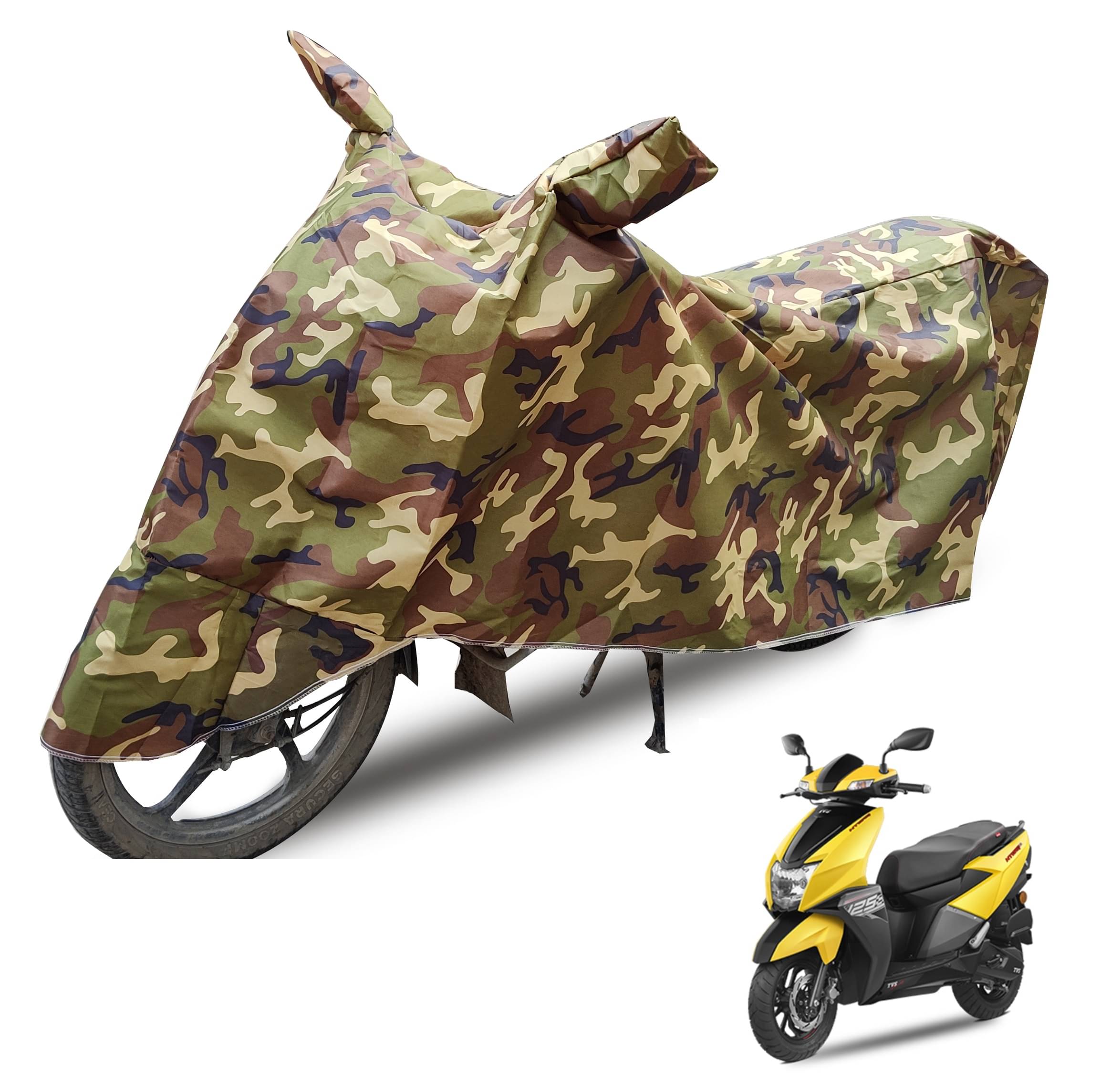     			Mockhe Bike Body Cover for TVS NTORQ 125 ( Pack of 1 ) , Camouflage