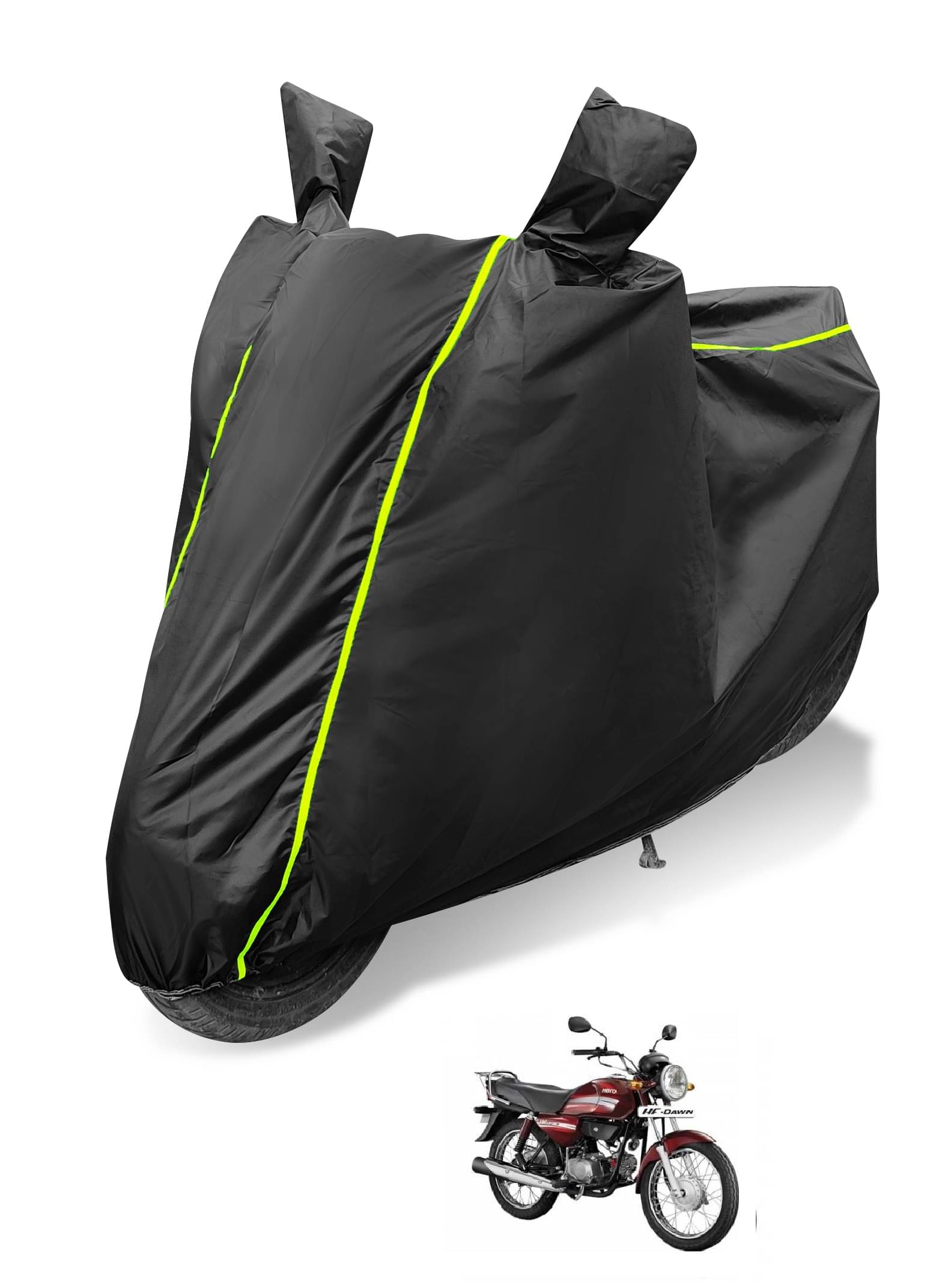 Mockhe Bike Body Cover for Hero HF Dawn ( Pack of 1 ) , Black Mockhe Bike Body Cover for Hero HF Dawn ( Pack of 1 ) , Black