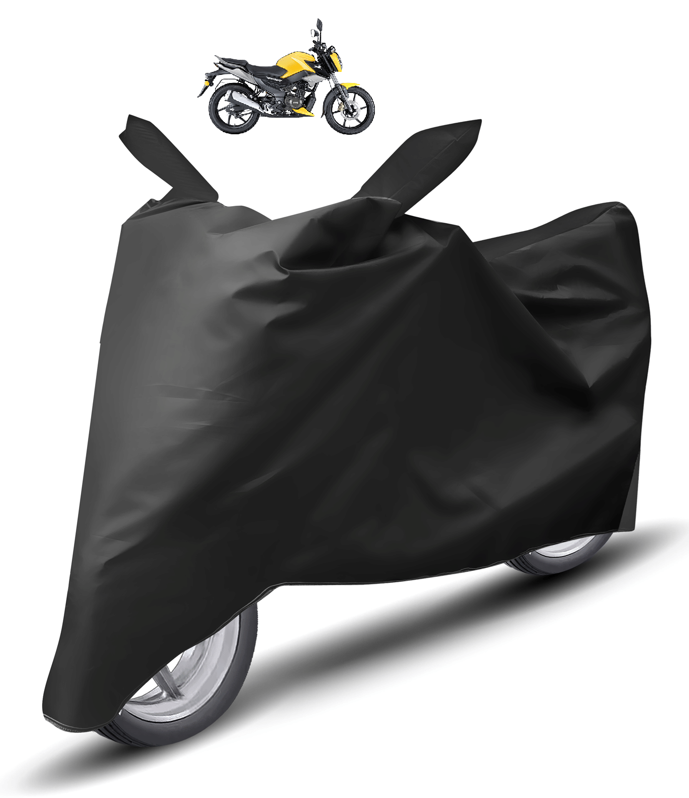 Mockhe Bike Body Cover for TVS All Bike Models ( Pack of 1 ) , Black Mockhe Bike Body Cover for TVS All Bike Models ( Pack of 1 ) , Black