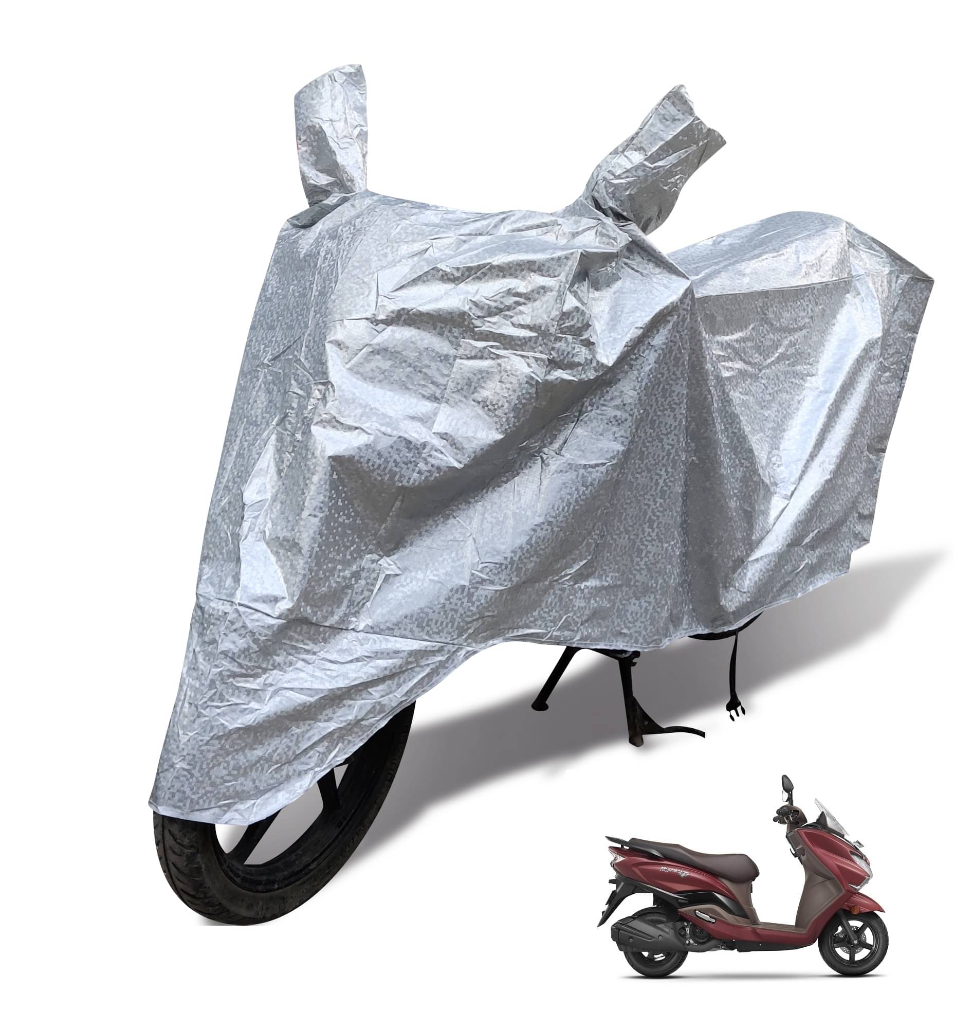     			Mockhe Bike Body Cover for Suzuki All Bike Models ( Pack of 1 ) , Silver