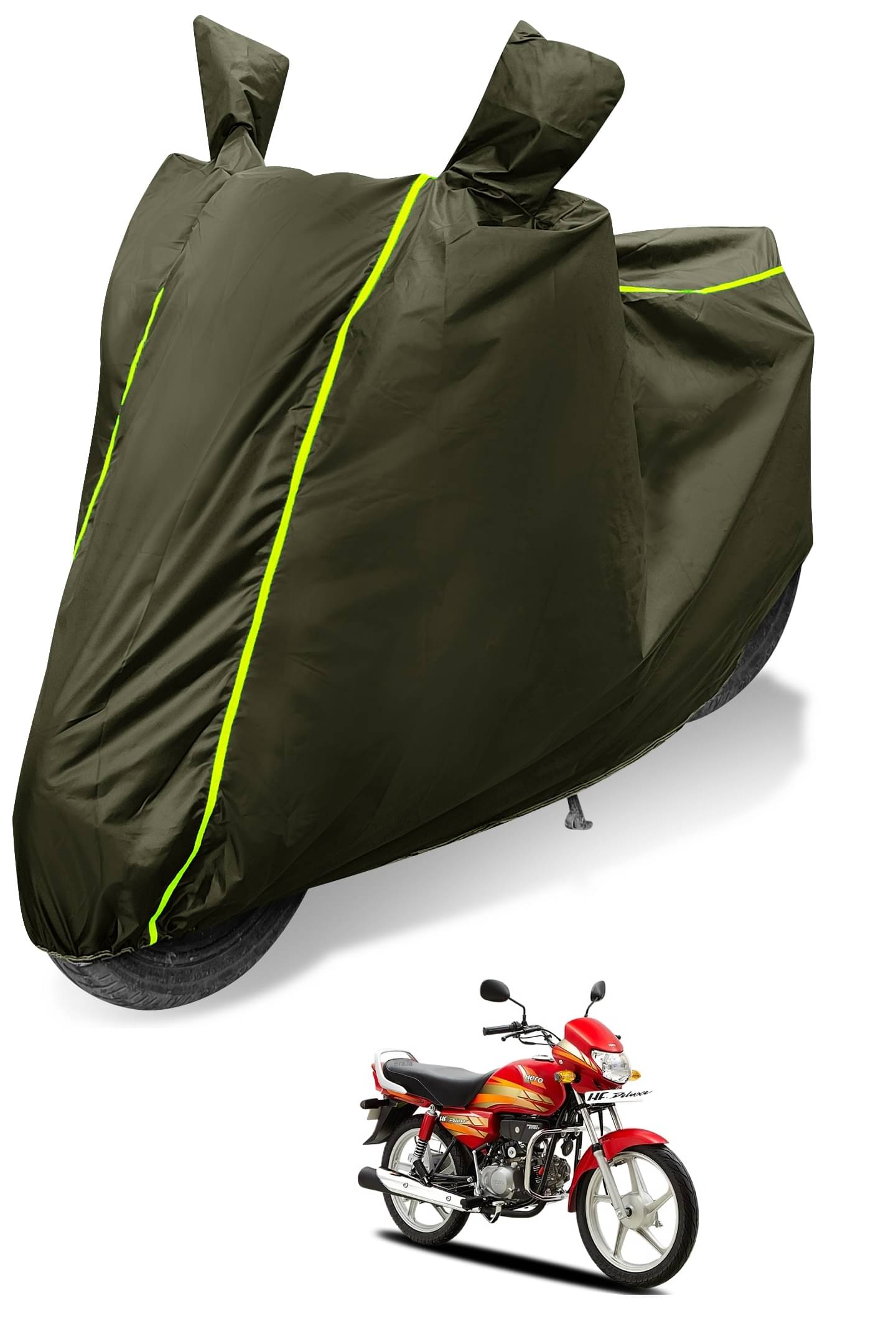     			Mockhe Bike Body Cover for Hero HF Deluxe ( Pack of 1 ) , Green