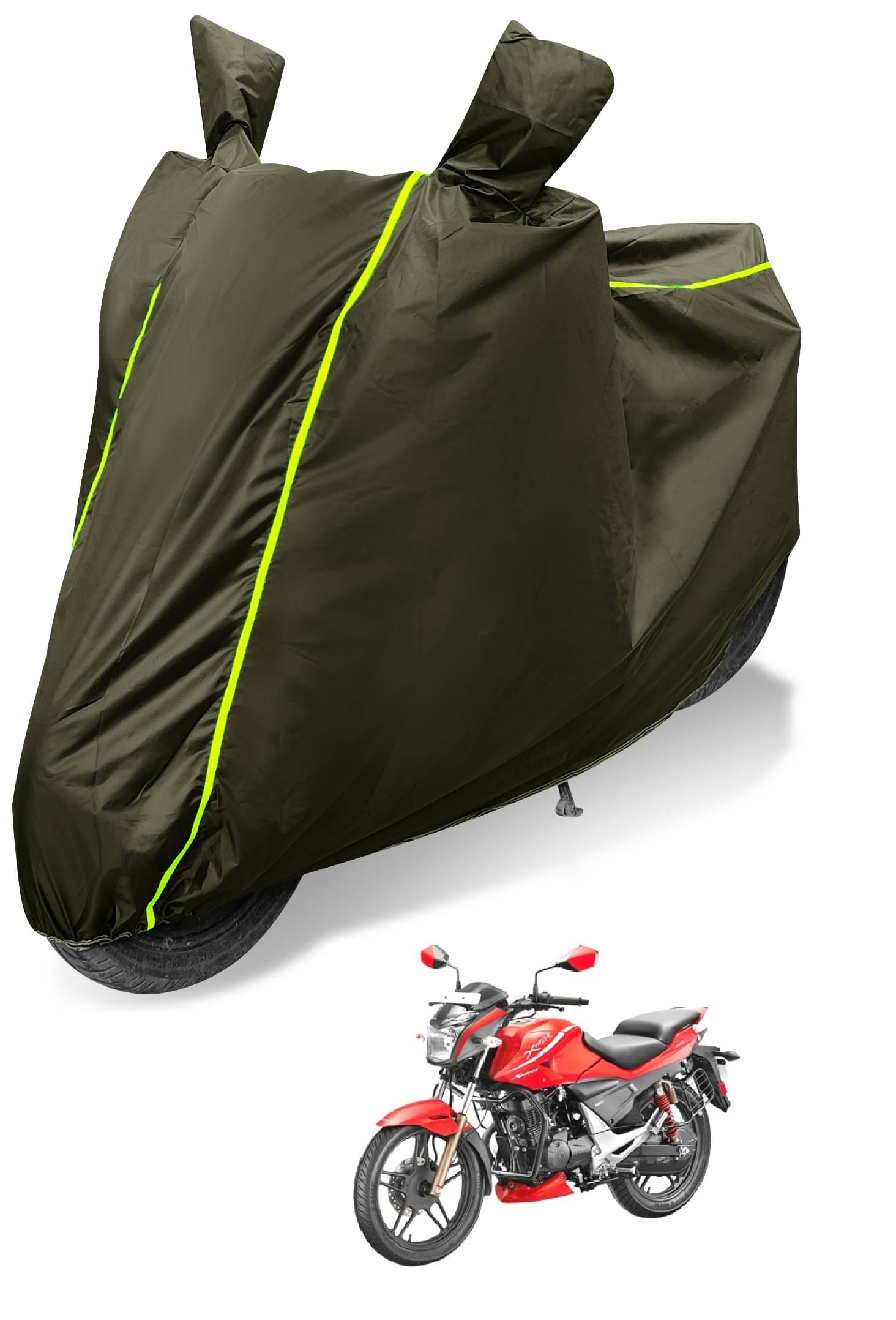 Mockhe Bike Body Cover for Yamaha YBR 125 ( Pack of 1 ) , Green Mockhe Bike Body Cover for Yamaha YBR 125 ( Pack of 1 ) , Green