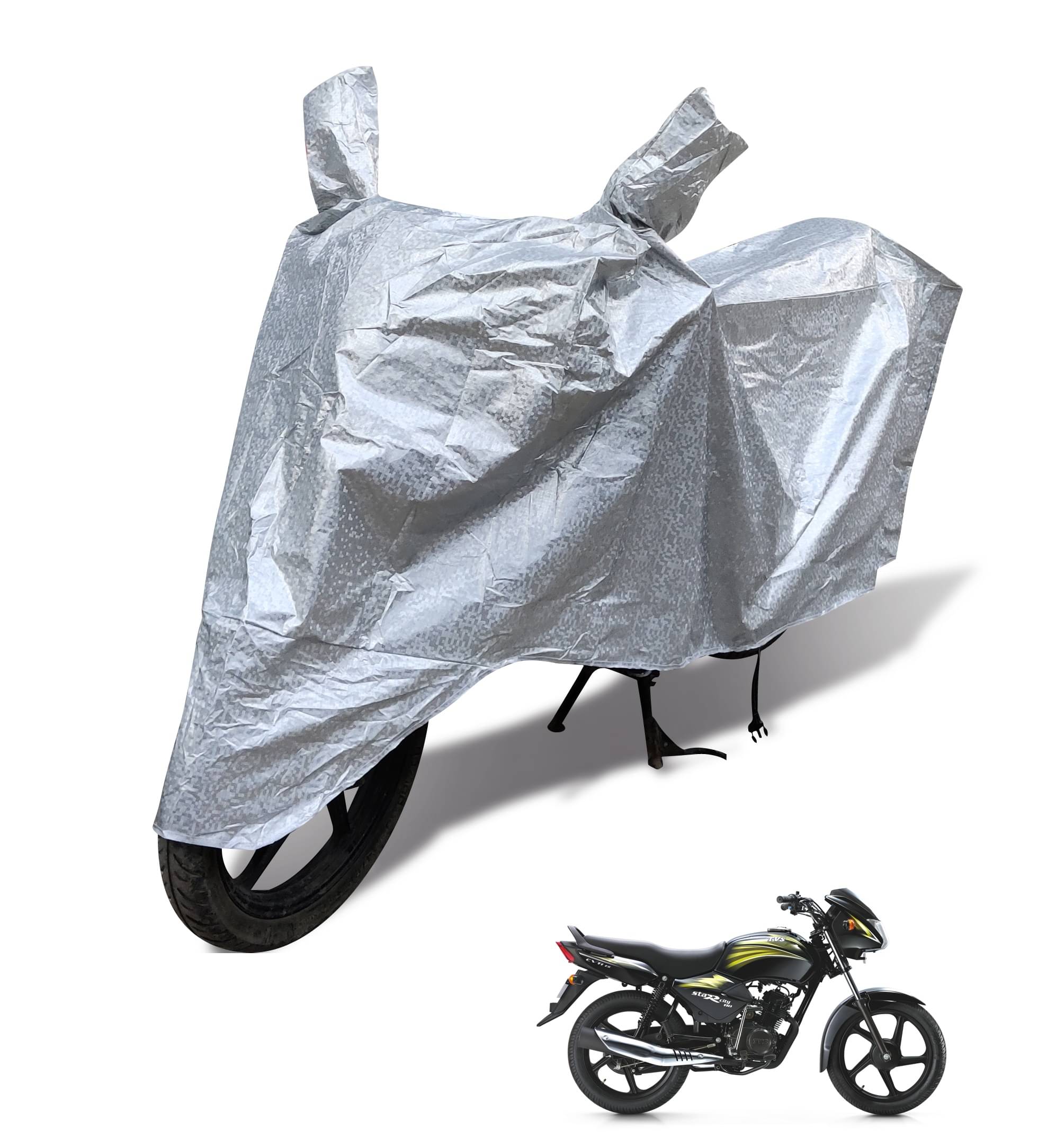 Mockhe Bike Body Cover for TVS Star City ( Pack of 1 ) , Silver Mockhe Bike Body Cover for TVS Star City ( Pack of 1 ) , Silver