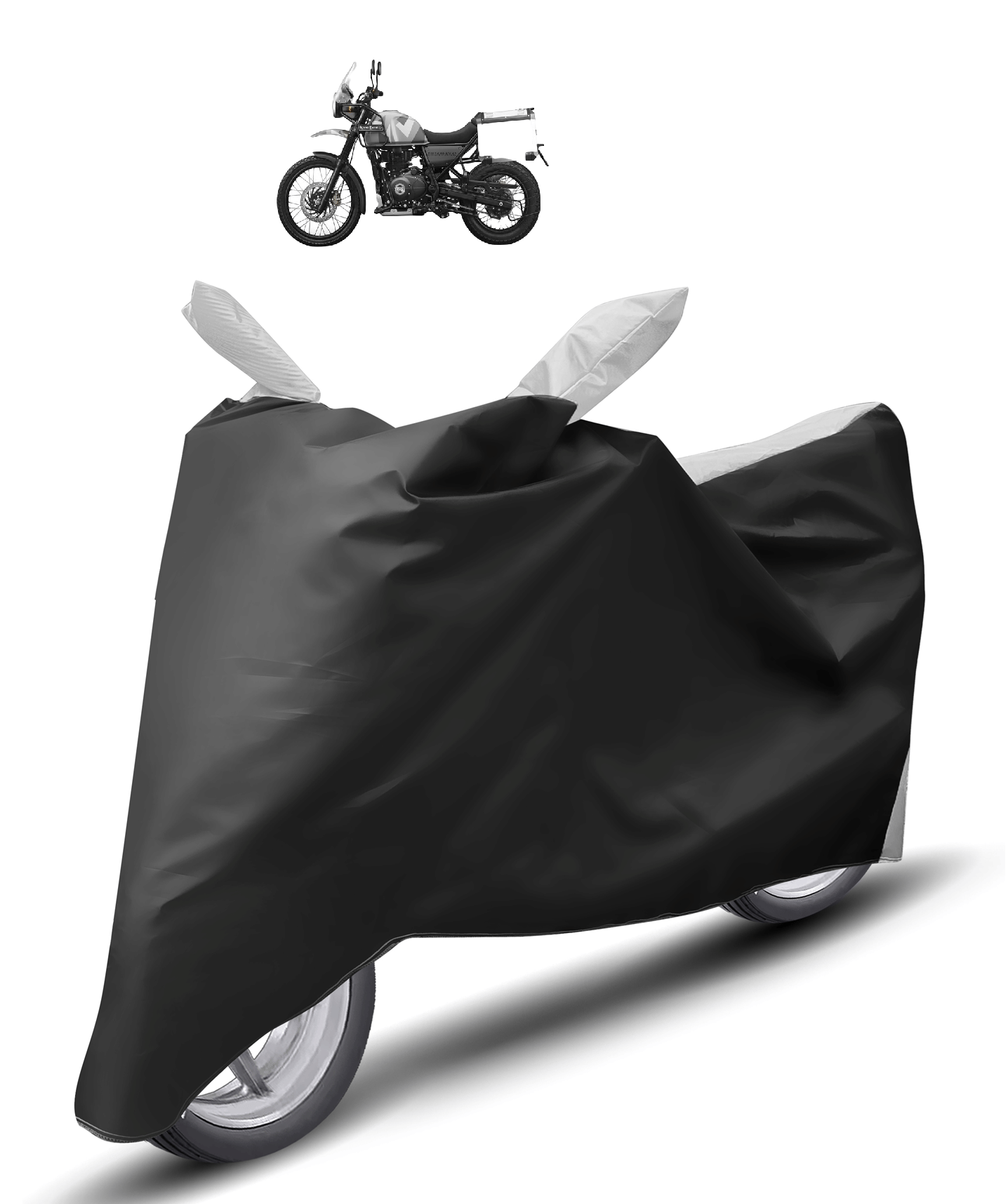 Mockhe Bike Body Cover for Royal Enfield Himalayan ( Pack of 1 ) , Silver     			Mockhe Bike Body Cover for Royal Enfield Himalayan ( Pack of 1 ) , Silver