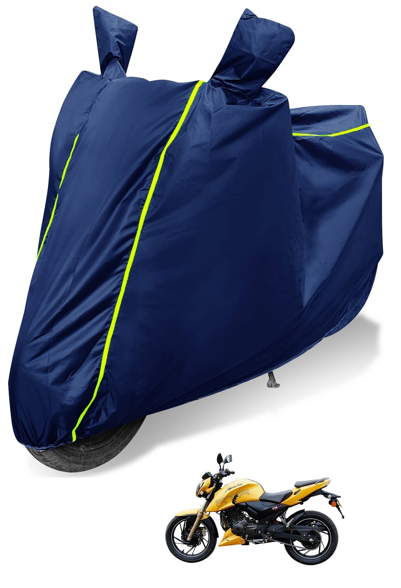     			Mockhe Bike Body Cover for TVS Apache RTR 200 4V FI ( Pack of 1 ) , Blue