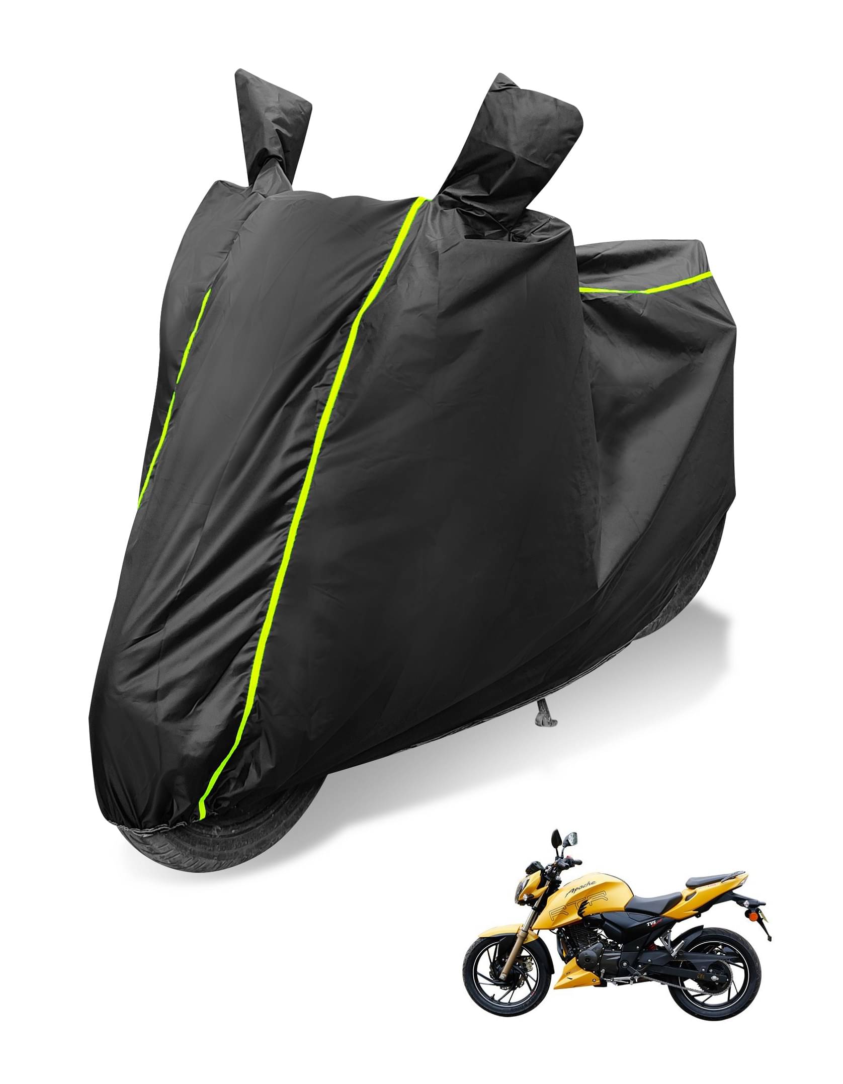 Mockhe Bike Body Cover for TVS Apache RTR 200 4V FI ( Pack of 1 ) , Black Mockhe Bike Body Cover for TVS Apache RTR 200 4V FI ( Pack of 1 ) , Black
