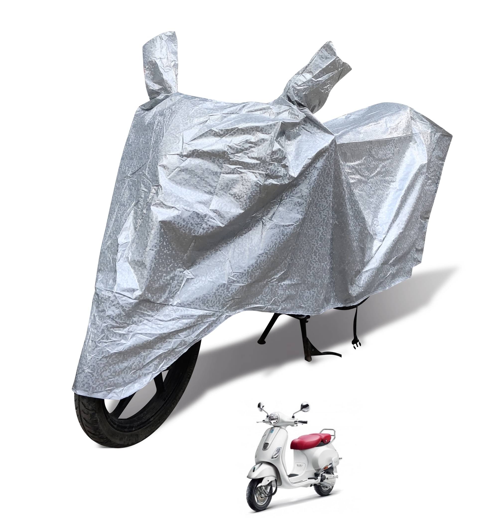 Mockhe Bike Body Cover for Vespa Elegante 125 ( Pack of 1 ) , Silver     			Mockhe Bike Body Cover for Vespa Elegante 125 ( Pack of 1 ) , Silver