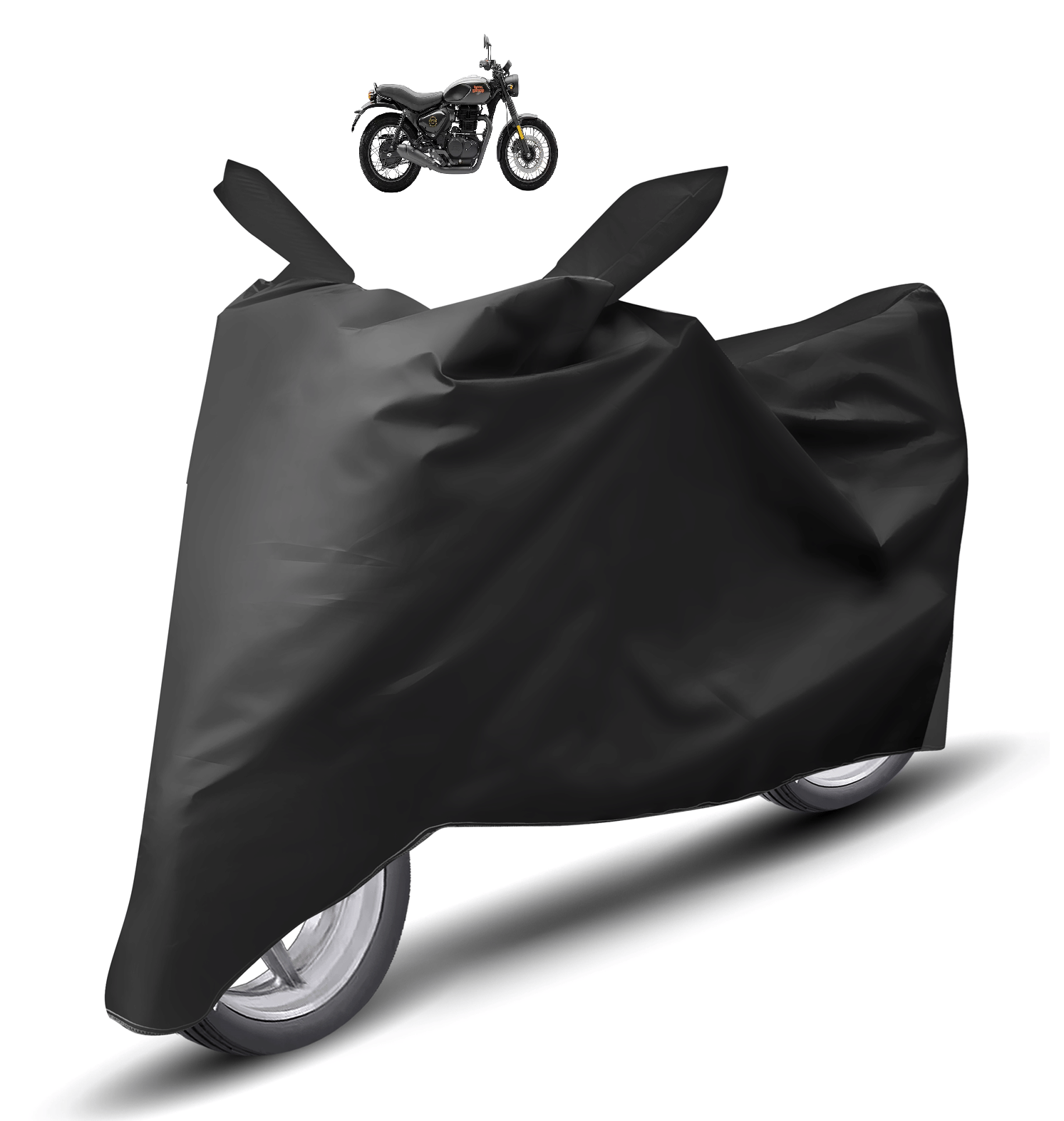     			Mockhe Bike Body Cover for Royal Enfield All Bike Models ( Pack of 1 ) , Black