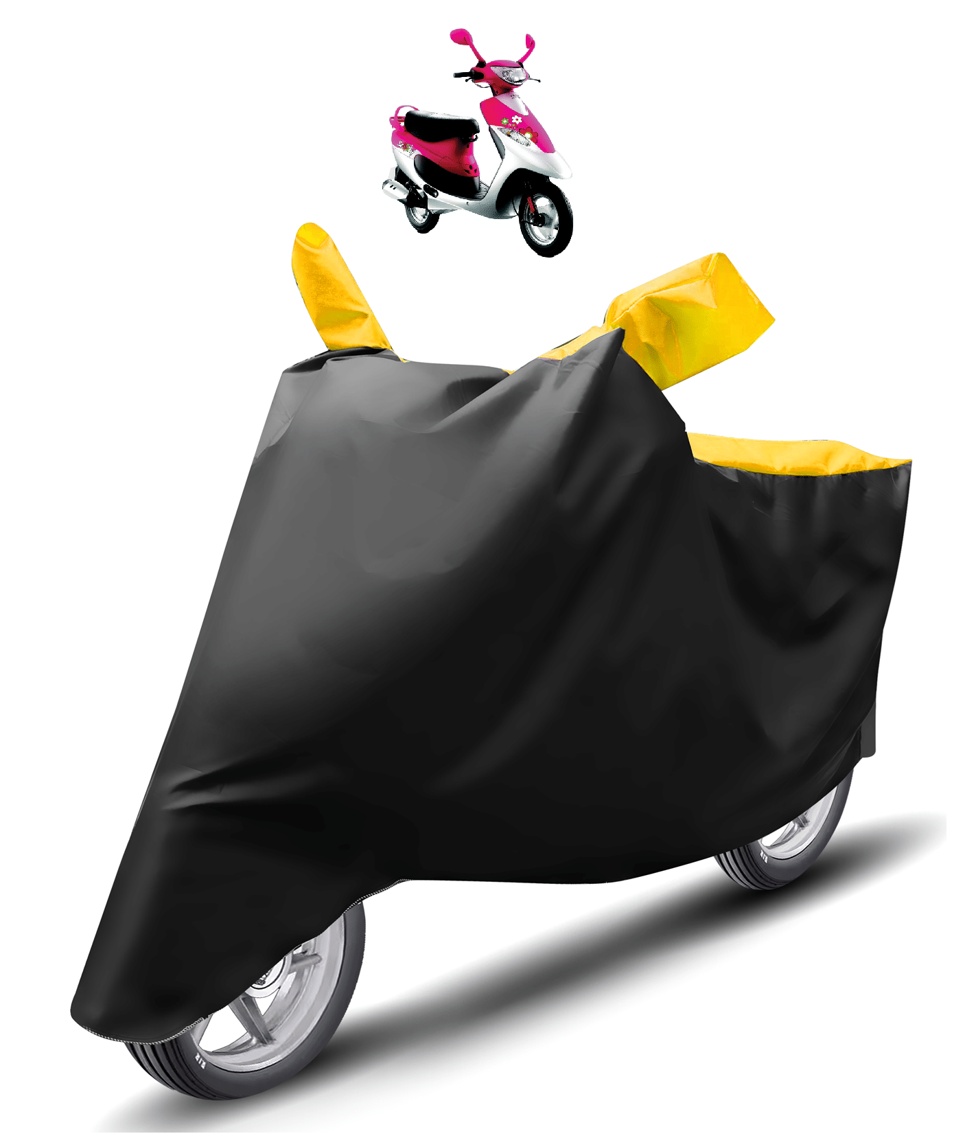     			Mockhe Bike Body Cover for TVS Scooty Pep + ( Pack of 1 ) , Yellow