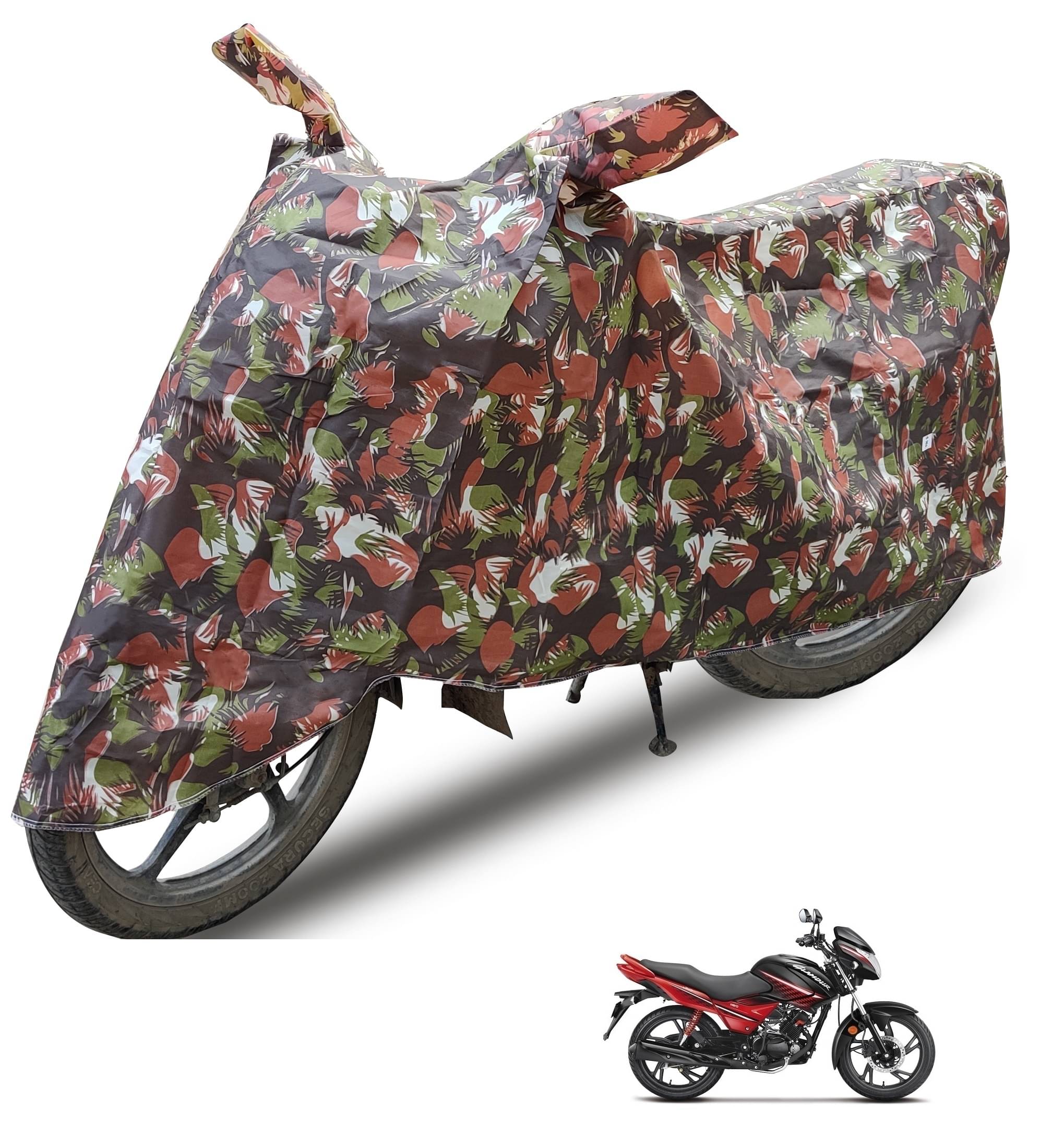 Mockhe Bike Body Cover for Hero Glamour ( Pack of 1 ) , Brown Mockhe Bike Body Cover for Hero Glamour ( Pack of 1 ) , Brown