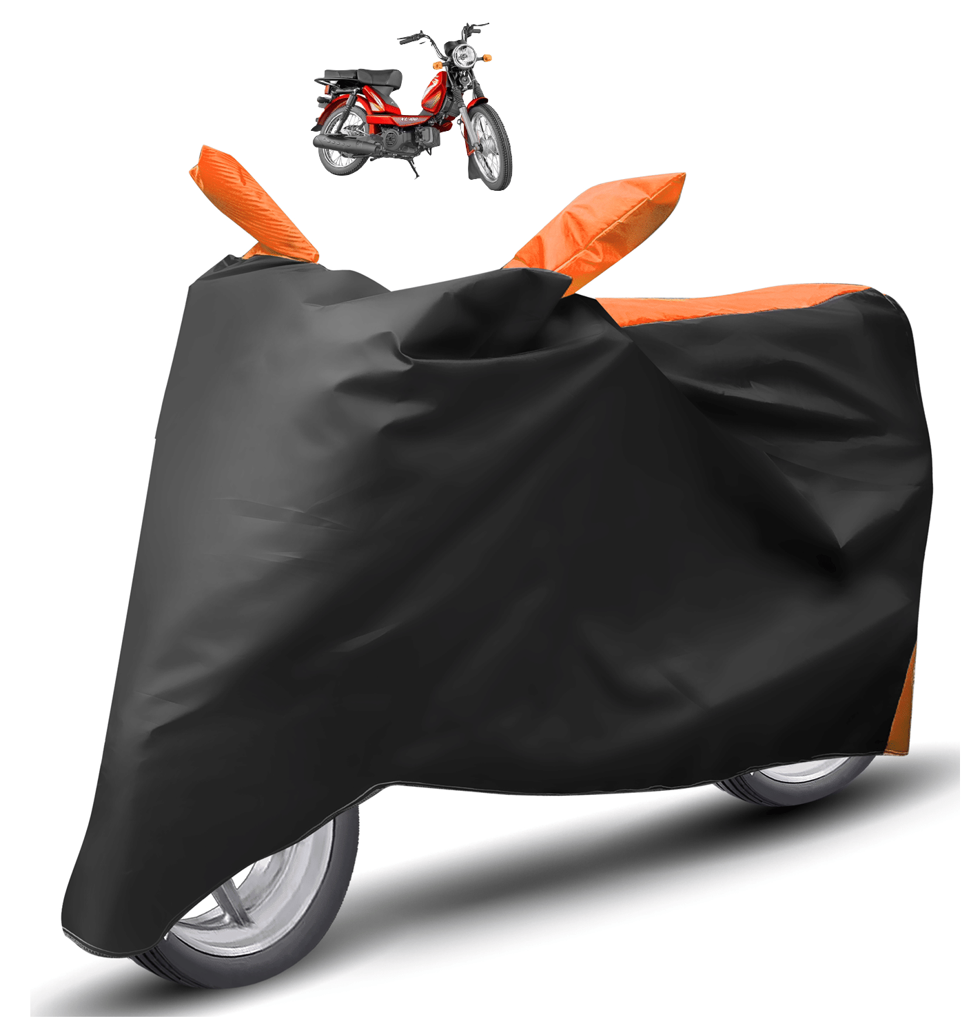     			Mockhe Bike Body Cover for TVS Heavy Duty Super XL ( Pack of 1 ) , Orange