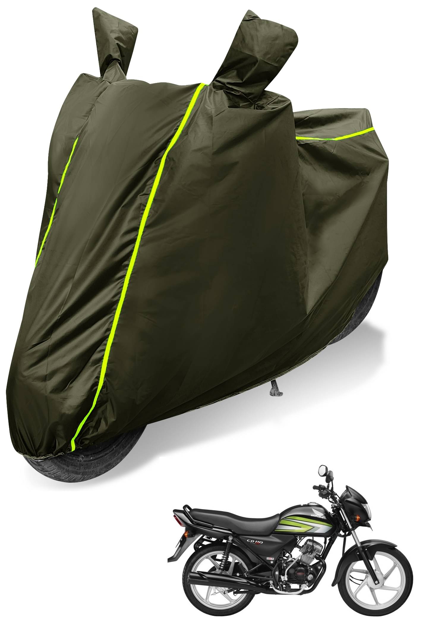     			Mockhe Bike Body Cover for Honda CD 110 Dream ( Pack of 1 ) , Green