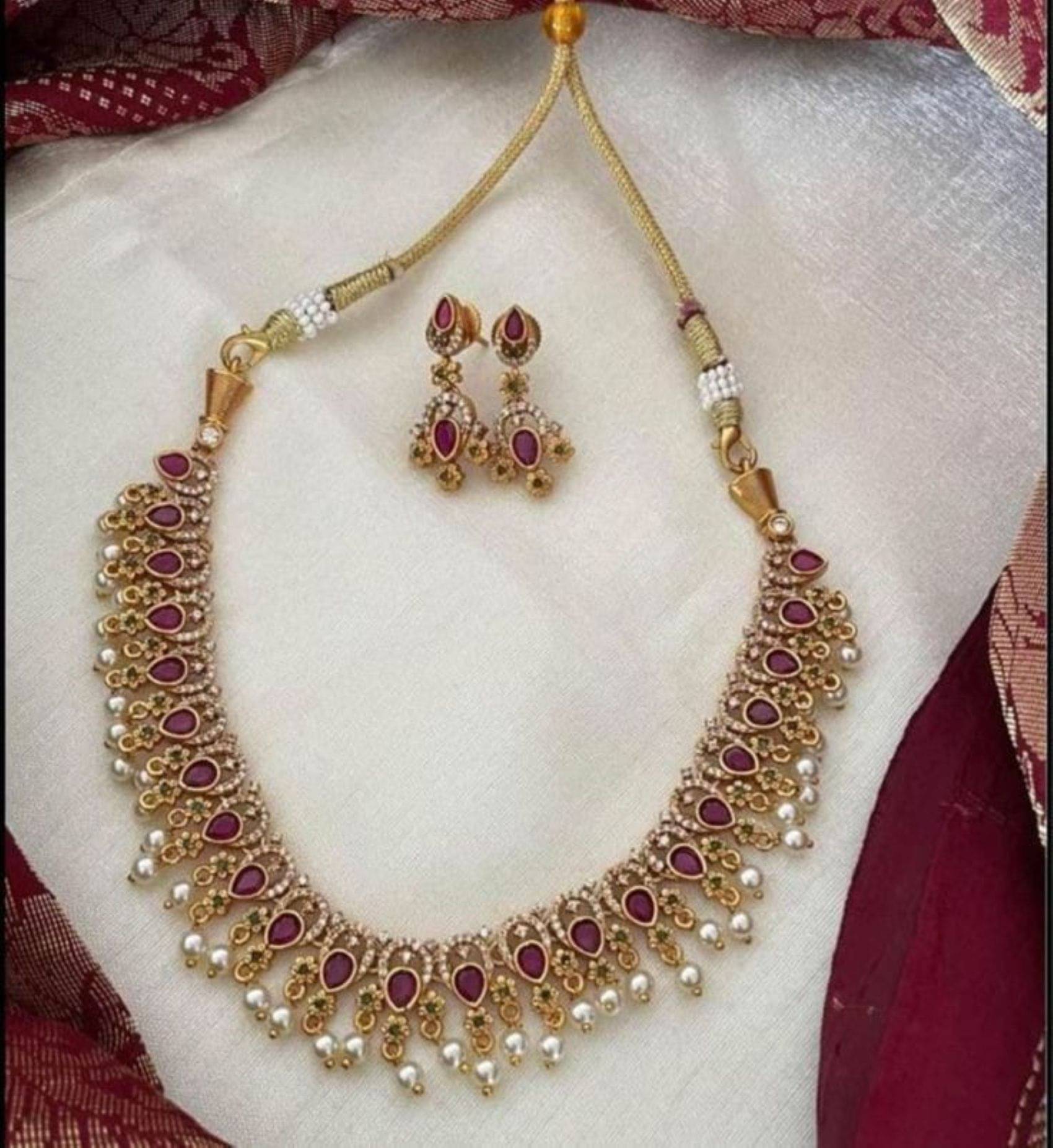     			Pamadhya Multicolor Copper Necklace Set ( Pack of 1 )