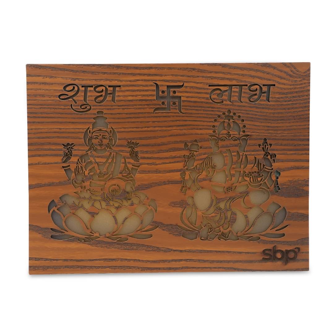     			RAKSHI Wood Laxmi Ganesh Idol ( 25 cm )