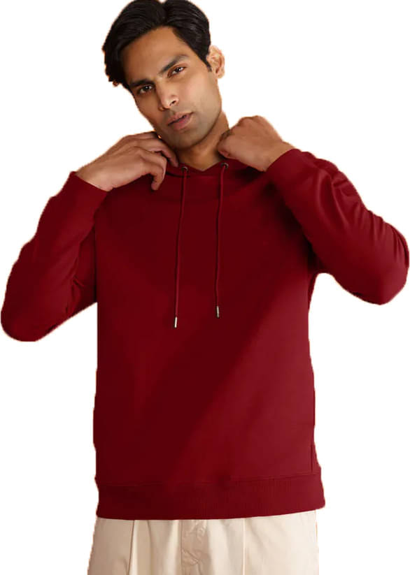     			Reoutlook Woollen Hooded Men's Sweatshirt - Maroon ( Pack of 1 )