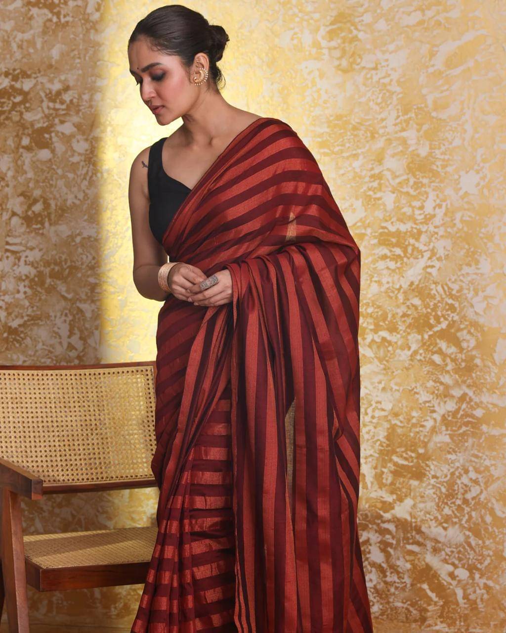 SARADA HANDLOOM Cotton Solid Saree With Unstitched Blouse Piece ( Camel ) SARADA HANDLOOM Cotton Solid Saree With Unstitched Blouse Piece ( Camel )