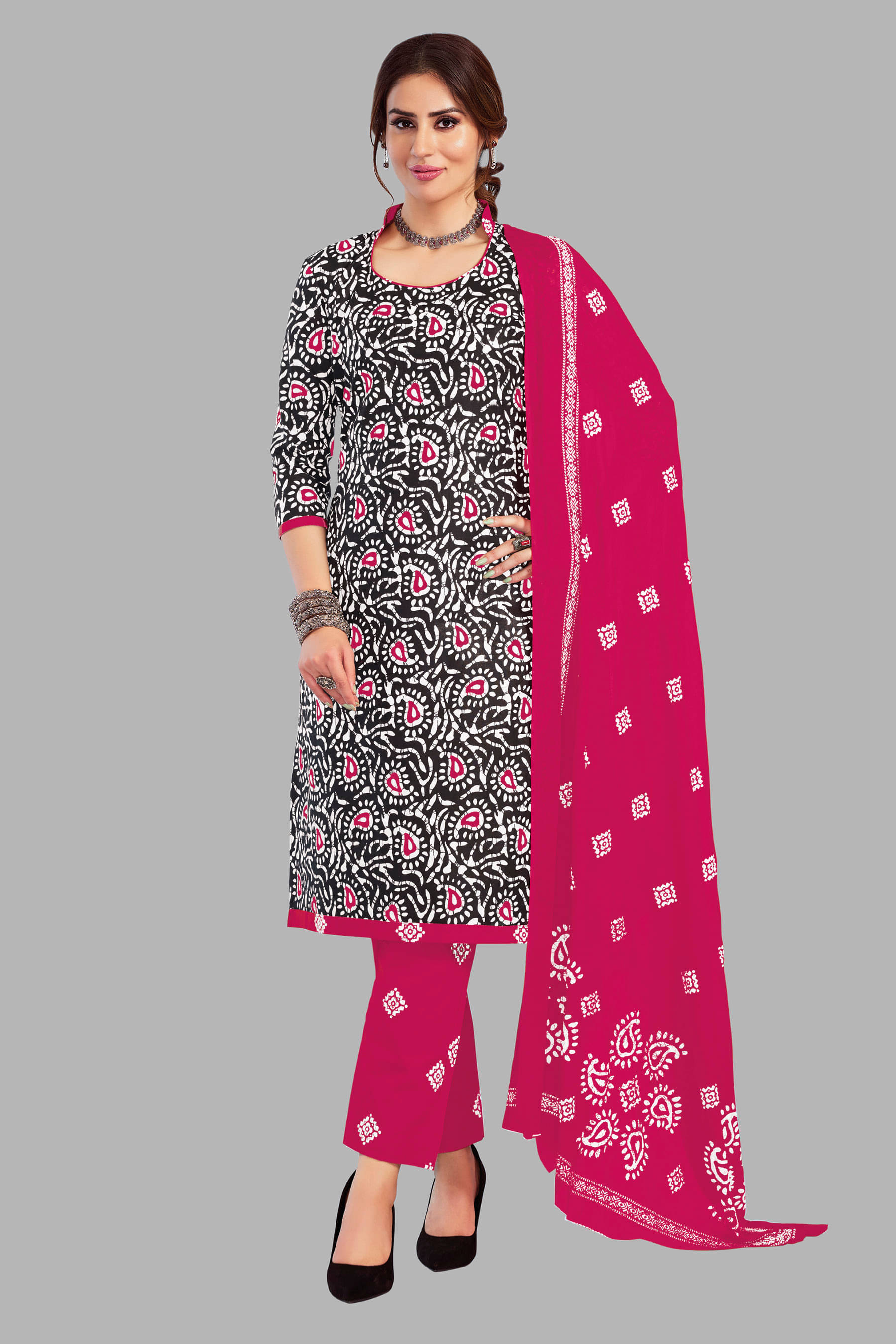     			SIMMU Cotton Printed Kurti With Pants Women's Stitched Salwar Suit - Blue ( Pack of 1 )