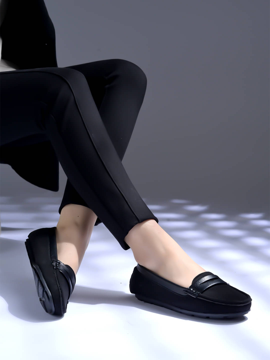     			Shoetopia Black Women's Loafers