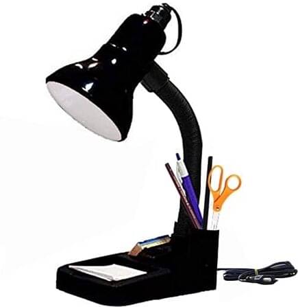     			Spark World White Study Table Lamp ( Pack of 1 )