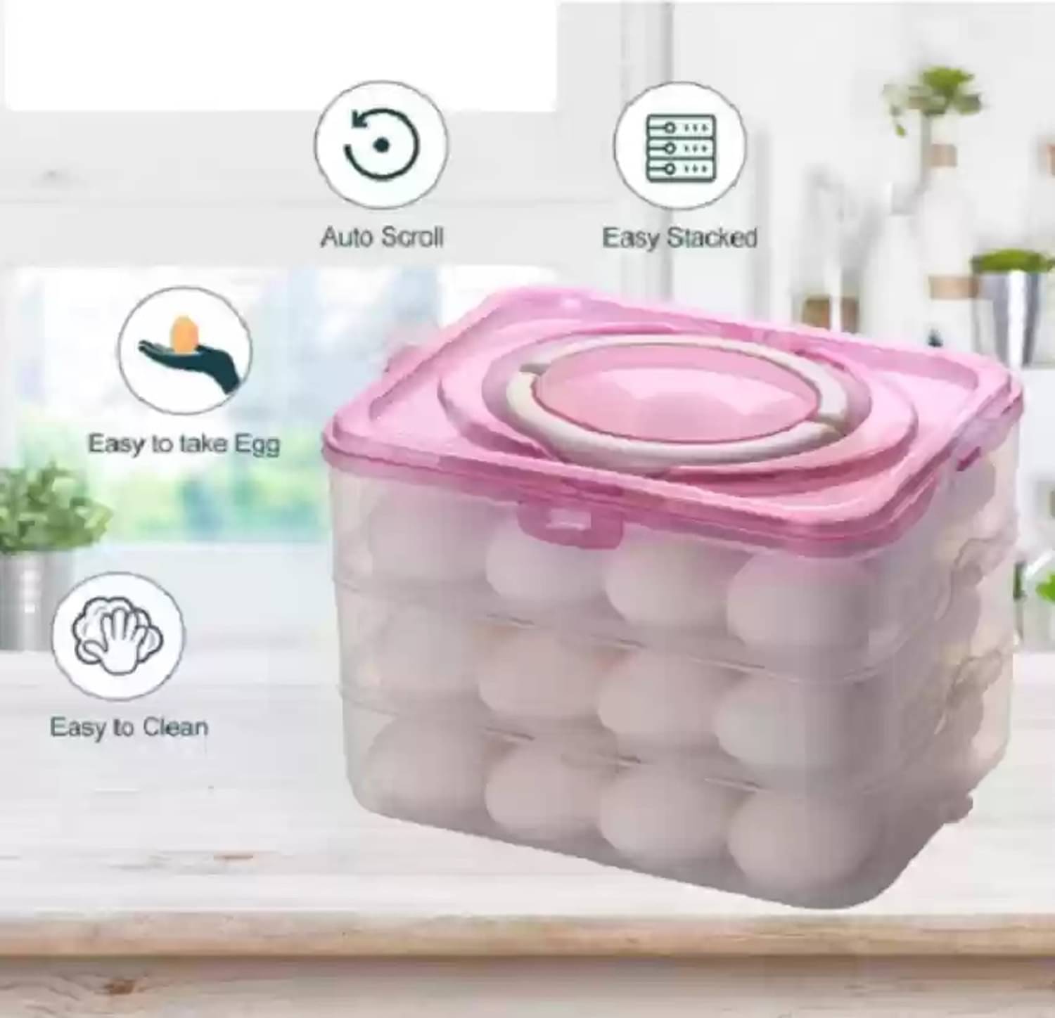     			Stysol Egg Box Plastic White Egg Container ( Set of 1 )