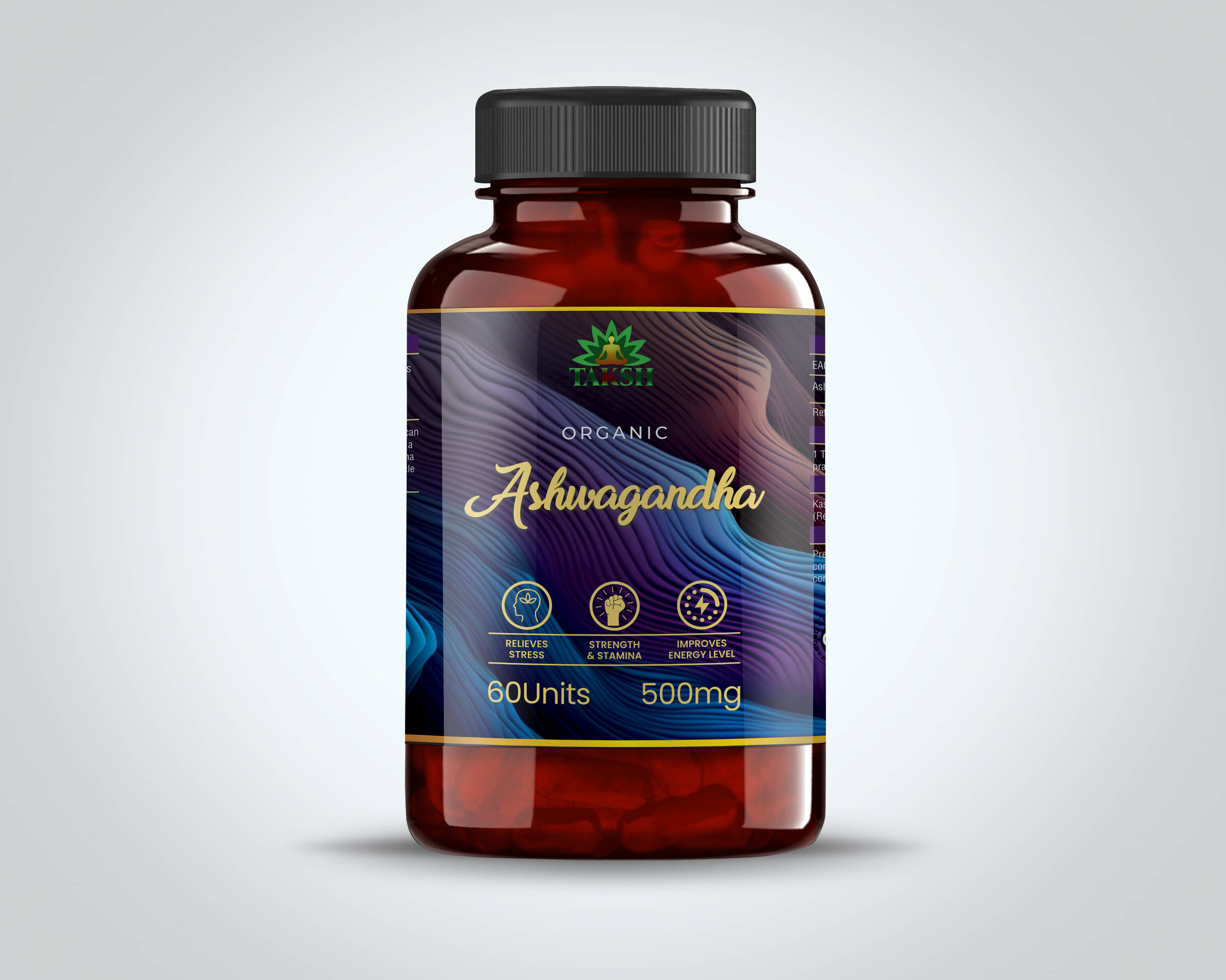     			Taksh Ashwagandha Capsule 500 mg for Stress & Anxiety Immunity 60 No.s (Pack of 1)