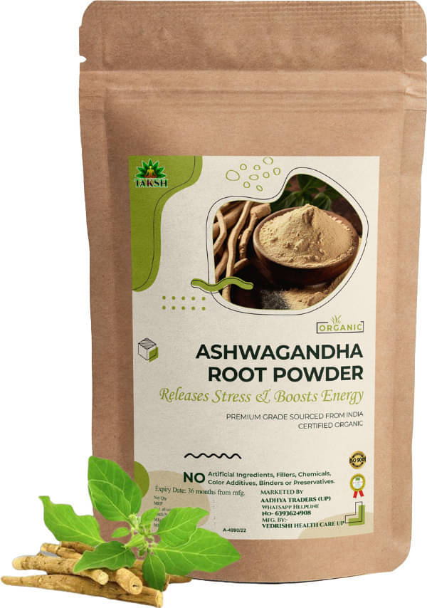     			Taksh Organic Ashwagandha Powder Ayurvedic Care for Stress Relief 100gm (Pack of 1)