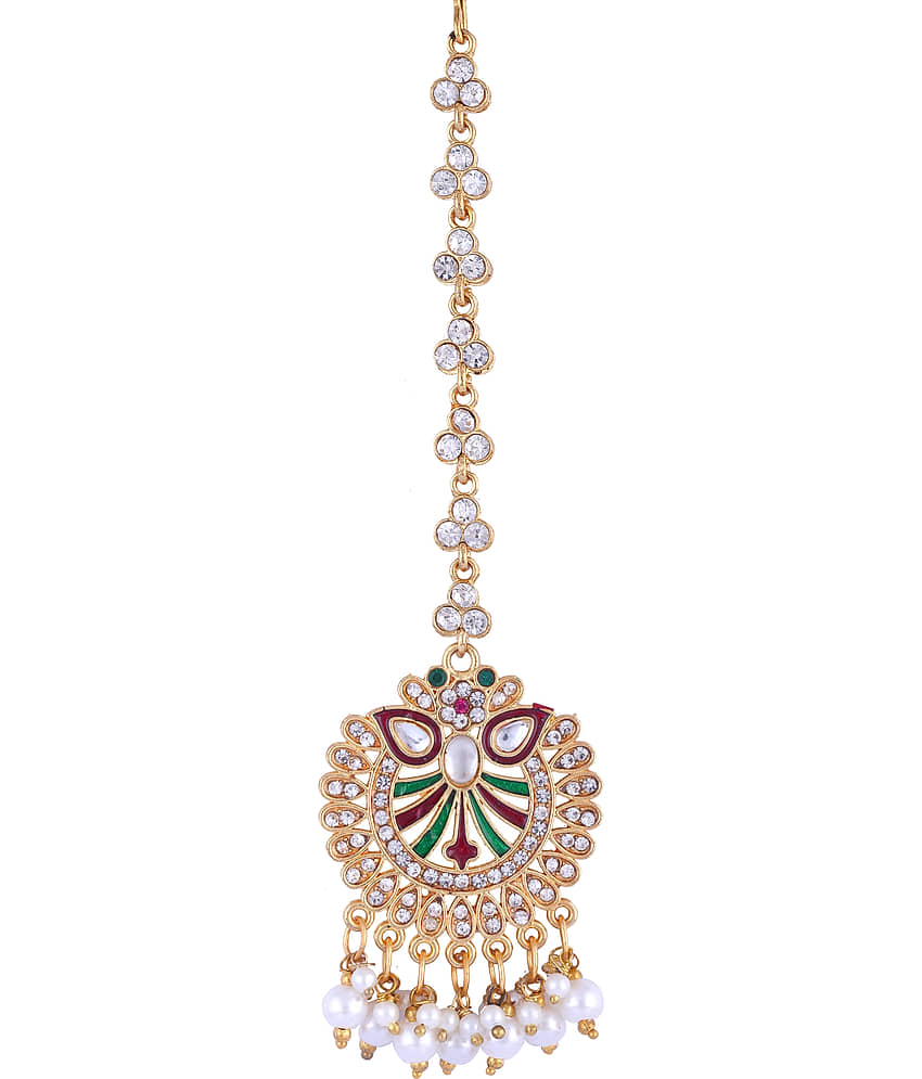 Vighnaharta Golden Maang Tikka ( Pack of 1 ) - Jewellery Sets | Buy online on ZillyBuy