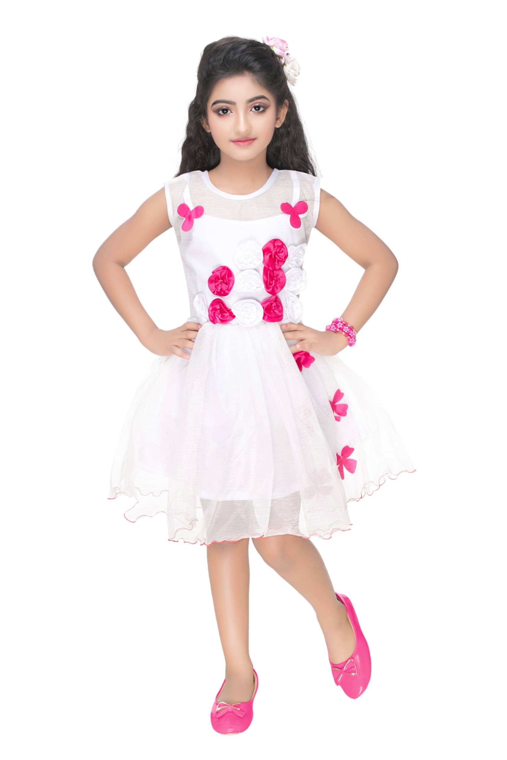s muktar garments Net Frock For Baby Girls ( Pack of 1 , White ) s muktar garments Net Frock For Baby Girls ( Pack of 1 , White )