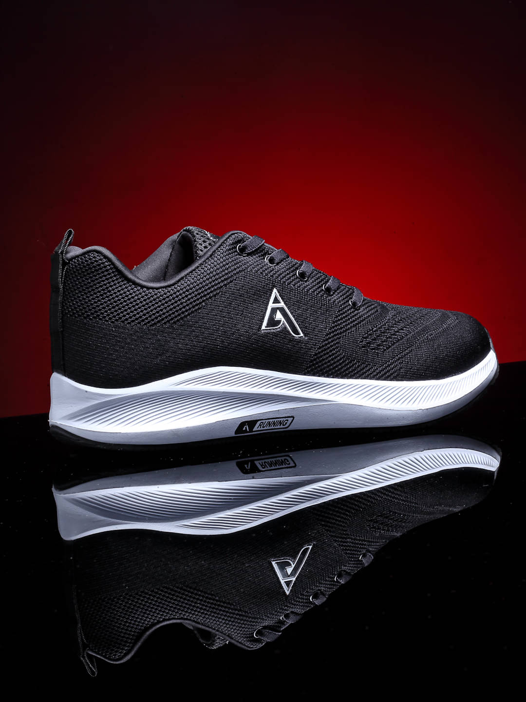     			Action Black Men's Sports Running Shoes