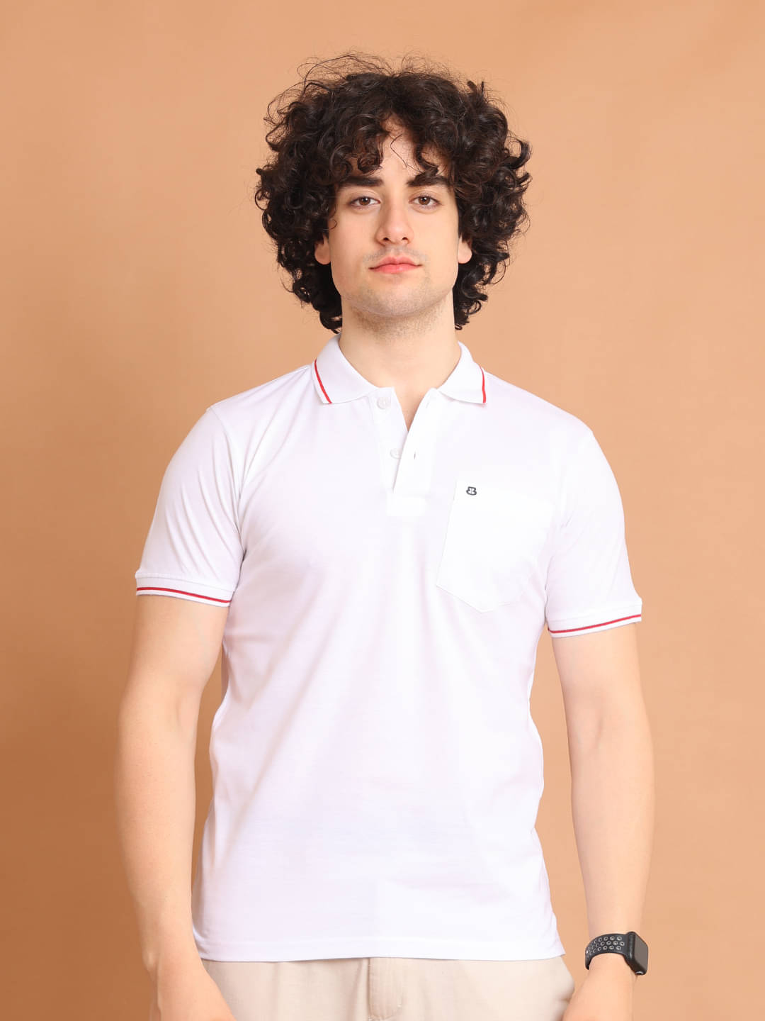     			BERRYBLUES 100% Cotton Regular Fit Solid Half Sleeves Men's V-Neck T-Shirt - White ( Pack of 1 )