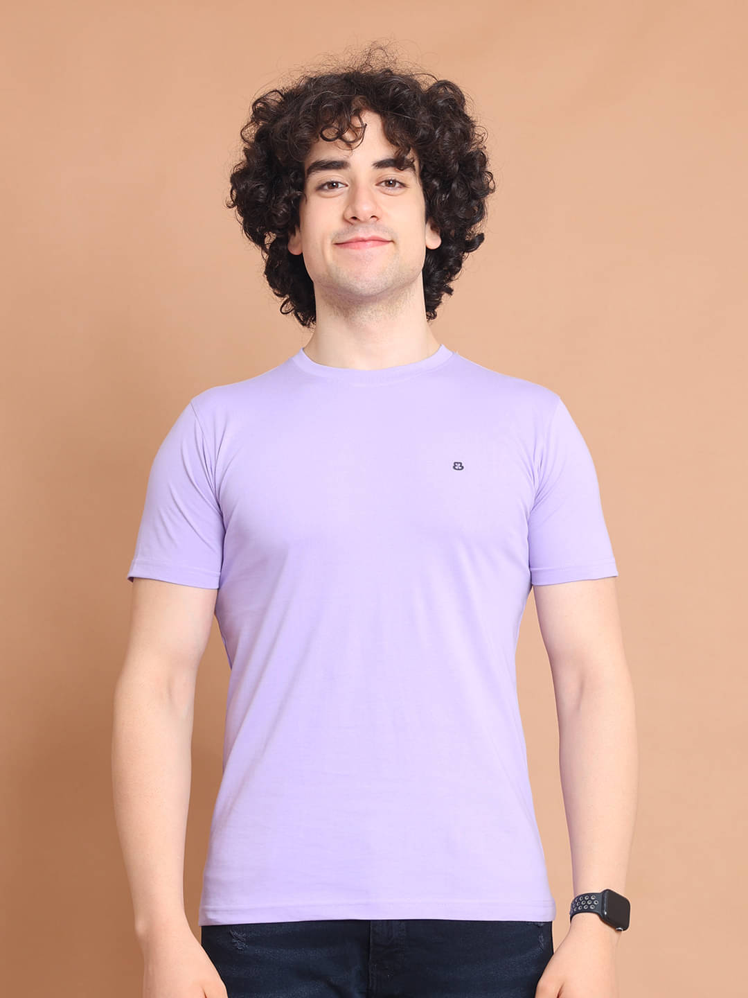 BERRYBLUES 100% Cotton Regular Fit Solid Half Sleeves Men's Round T-Shirt - Lavender ( Pack of 1 )     			BERRYBLUES 100% Cotton Regular Fit Solid Half Sleeves Men's Round T-Shirt - Lavender ( Pack of 1 )