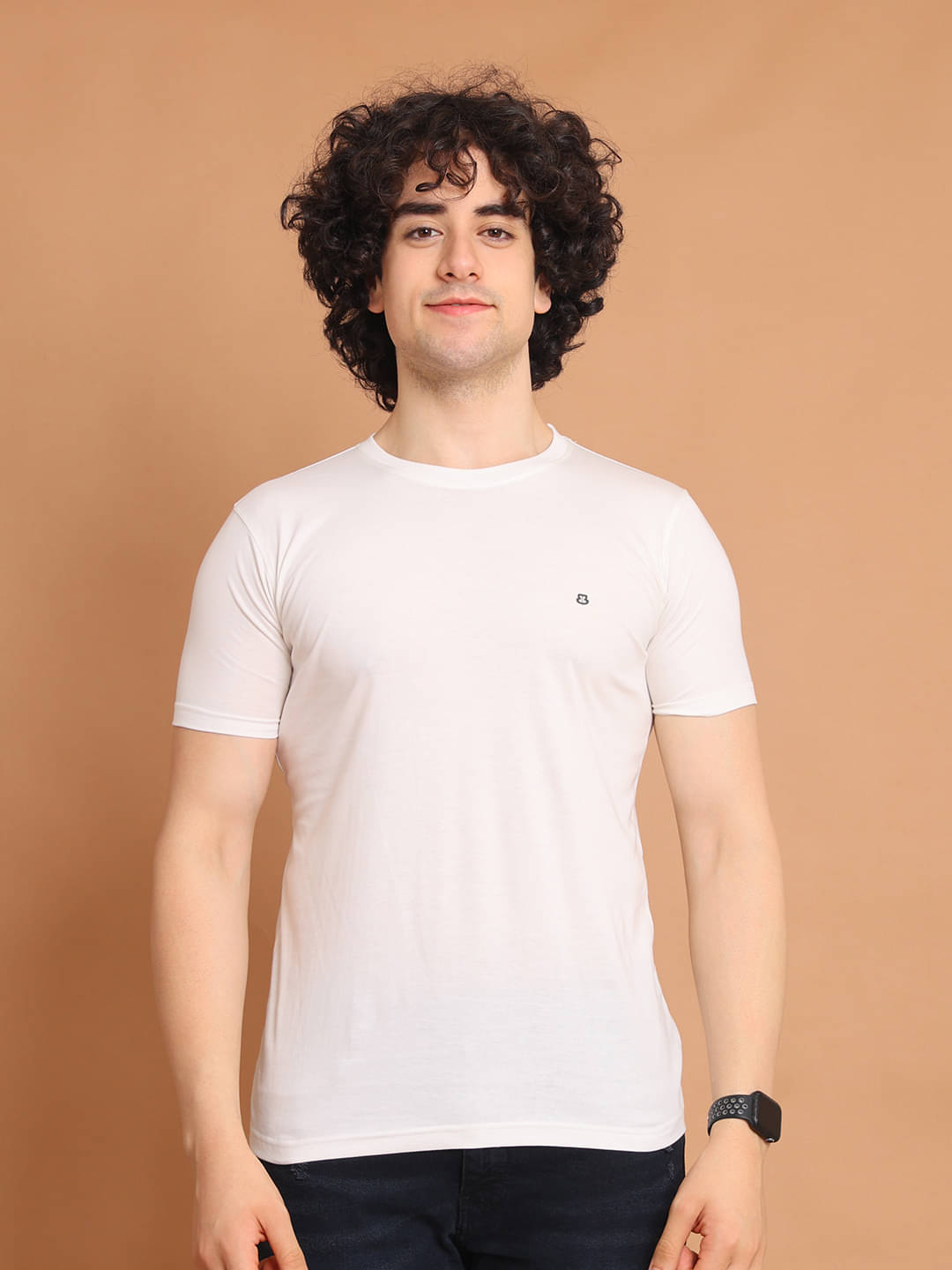 BERRYBLUES 100% Cotton Regular Fit Solid Half Sleeves Men's Round T-Shirt - Off White ( Pack of 1 ) BERRYBLUES 100% Cotton Regular Fit Solid Half Sleeves Men's Round T-Shirt - Off White ( Pack of 1 )
