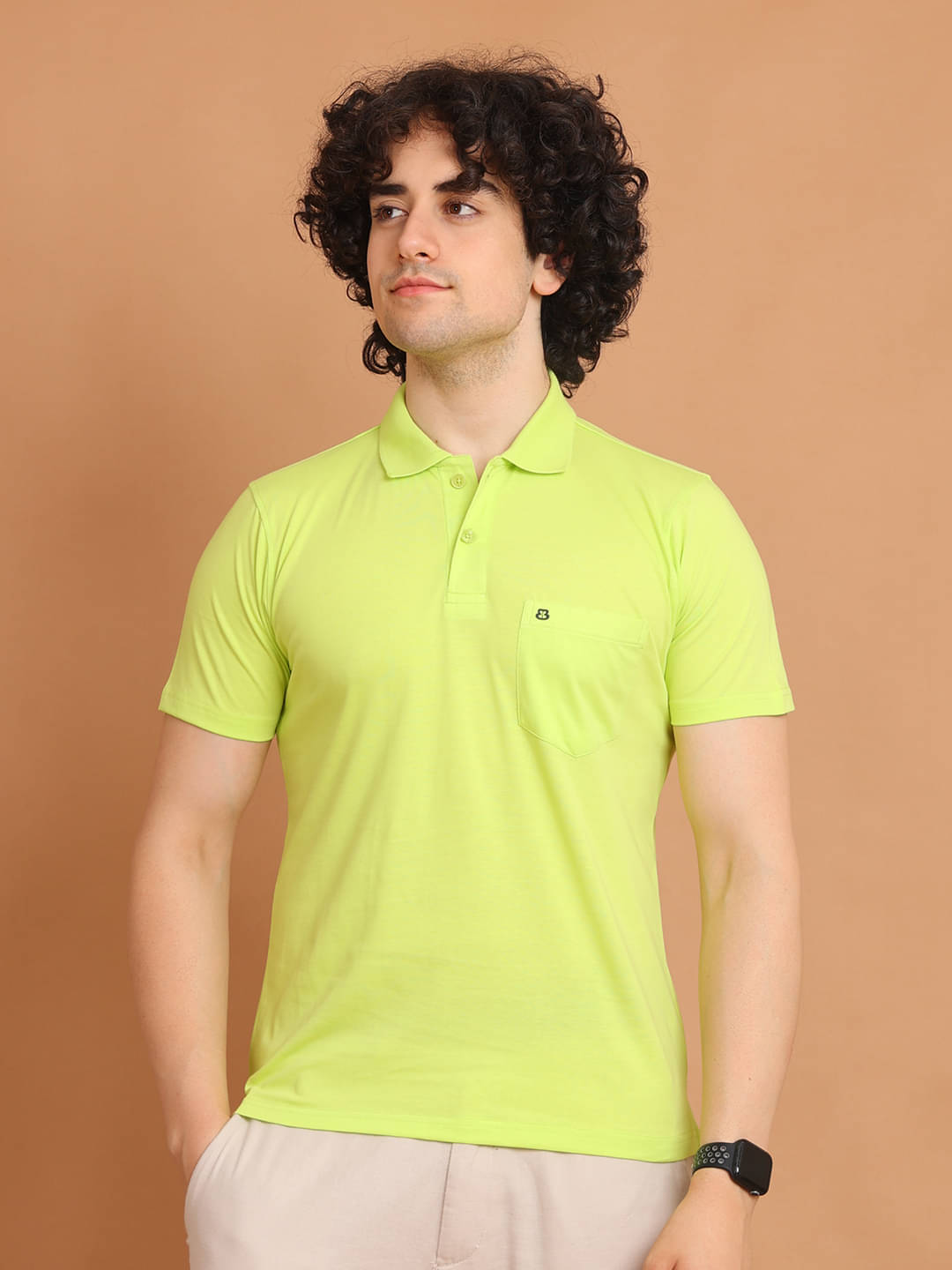     			BERRYBLUES 100% Cotton Regular Fit Solid Half Sleeves Men's V-Neck T-Shirt - Green ( Pack of 1 )