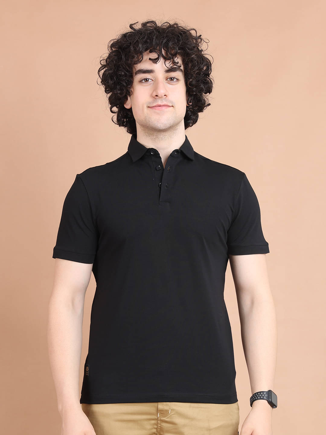 BERRYBLUES Cotton Blend Regular Fit Solid Half Sleeves Men's V-Neck T-Shirt - Black ( Pack of 1 ) BERRYBLUES Cotton Blend Regular Fit Solid Half Sleeves Men's V-Neck T-Shirt - Black ( Pack of 1 )