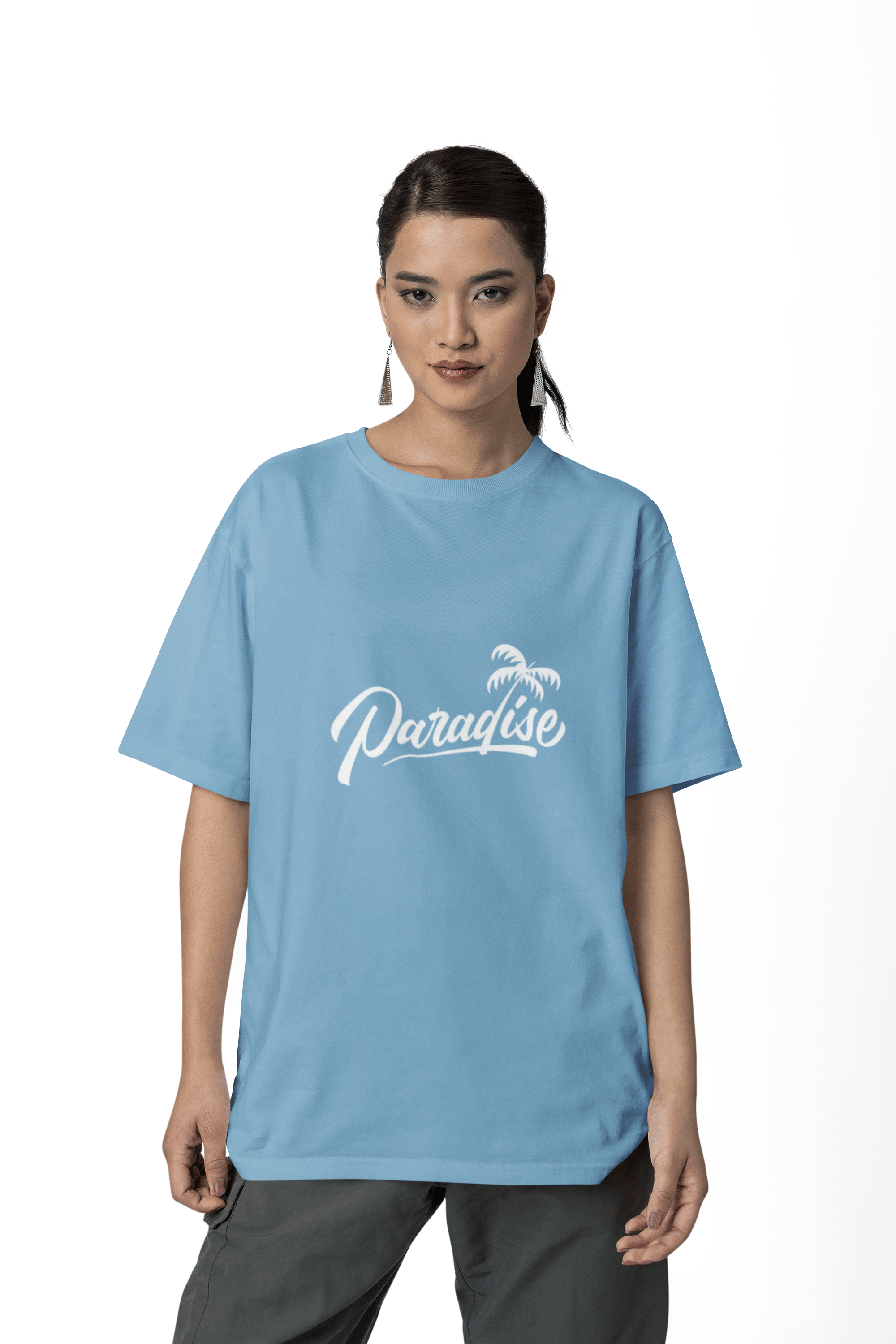     			BICHARA Women's Cotton Blend Regular Top ( Aqua Blue )