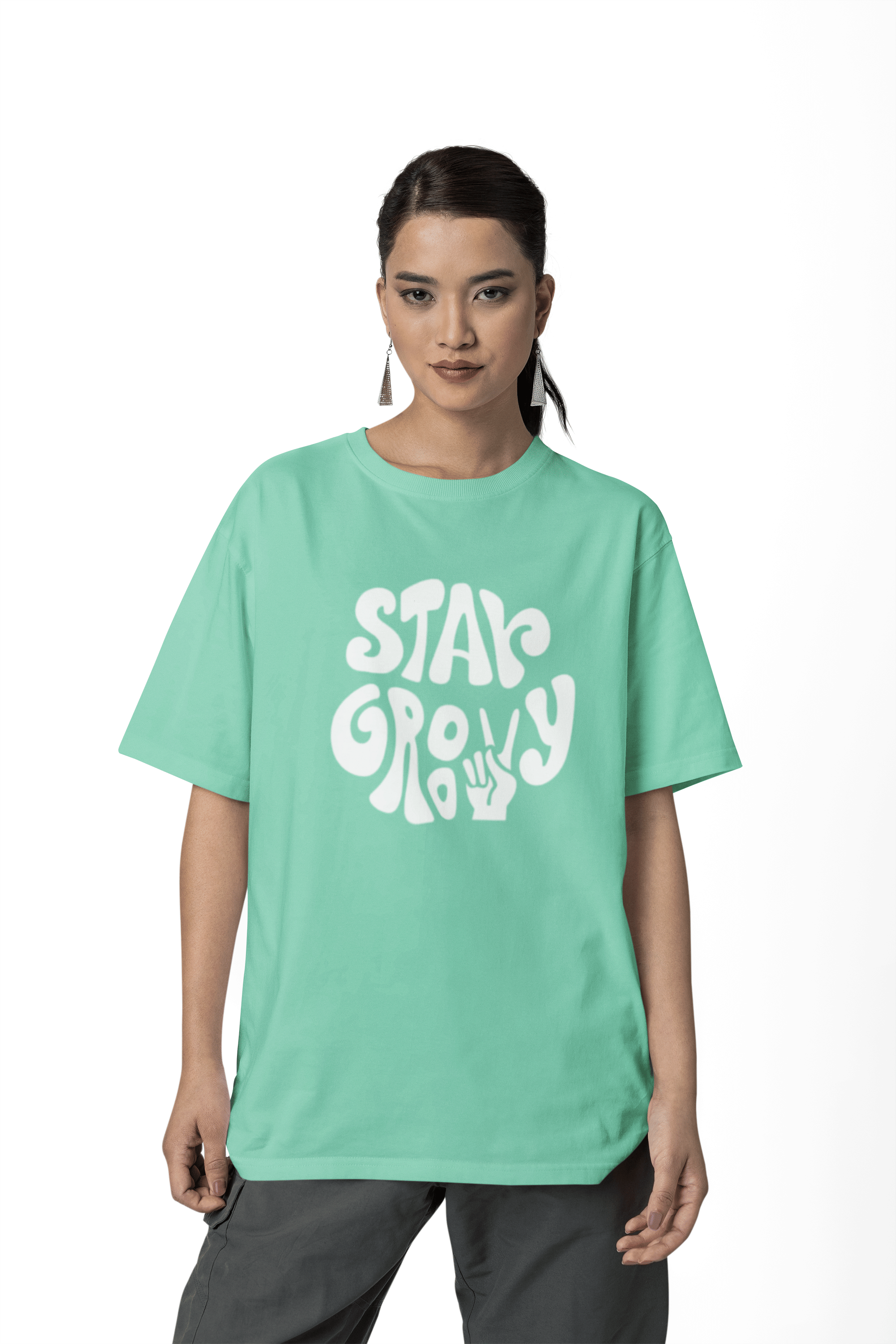     			BICHARA Women's Cotton Blend Regular Top ( Mint Green )