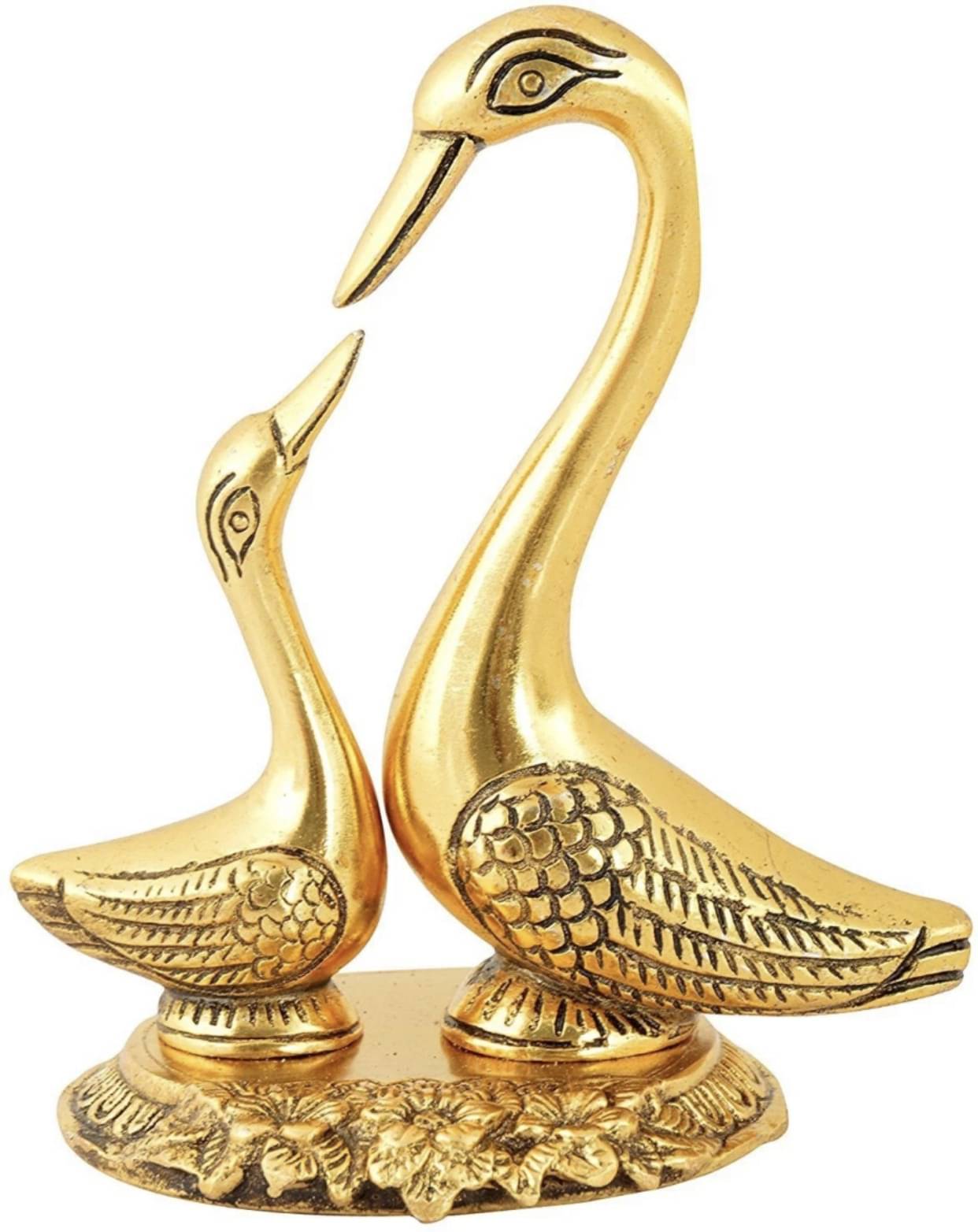     			Basukiya Animal Showpiece Swan Pair Duck & Duckling Set (9x7x4 Inch)