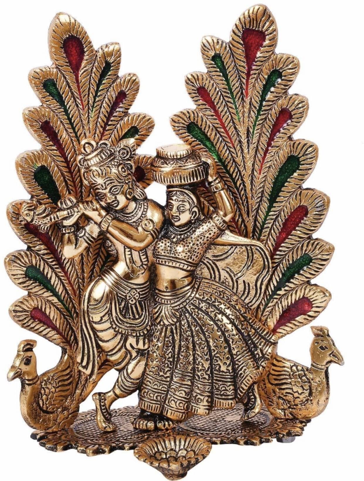     			Basukiya Polyresin Radha Krishna Idol ( 15 cm )