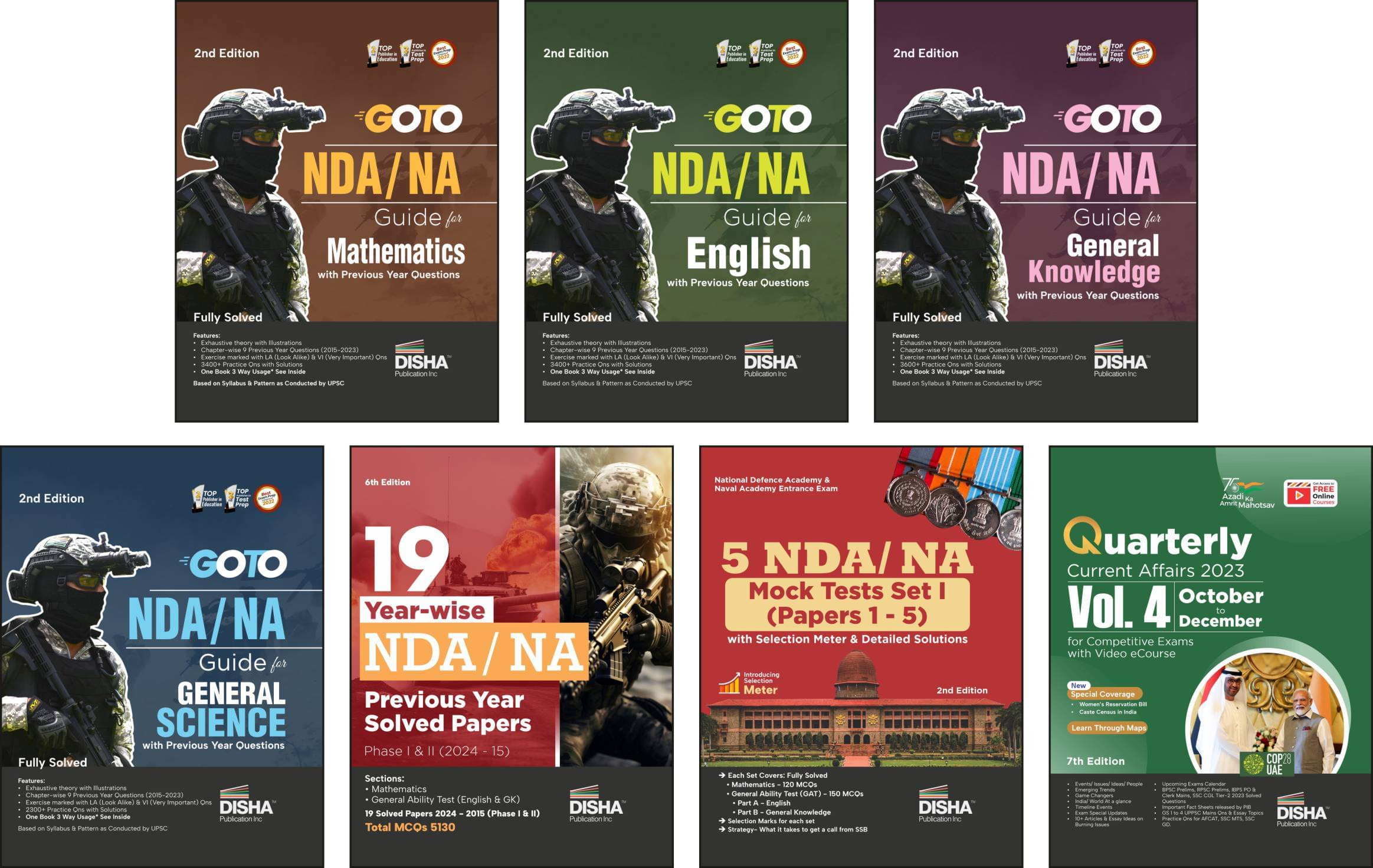 Combo (Set of 7 Books) NDA/ NA Study Package - 4 Subject-wise Guides + 17 Previous Year-wise Solved Papers + 5 Practice Sets for Mathematics, English & General Knowledge with Free Quarterly Magazine 3rd Edition Combo (Set of 7 Books) NDA/ NA Study Package - 4 Subject-wise Guides + 17 Previous Year-wise Solved Papers + 5 Practice Sets for Mathematics, English & General Knowledge with Free Quarterly Magazine 3rd Edition